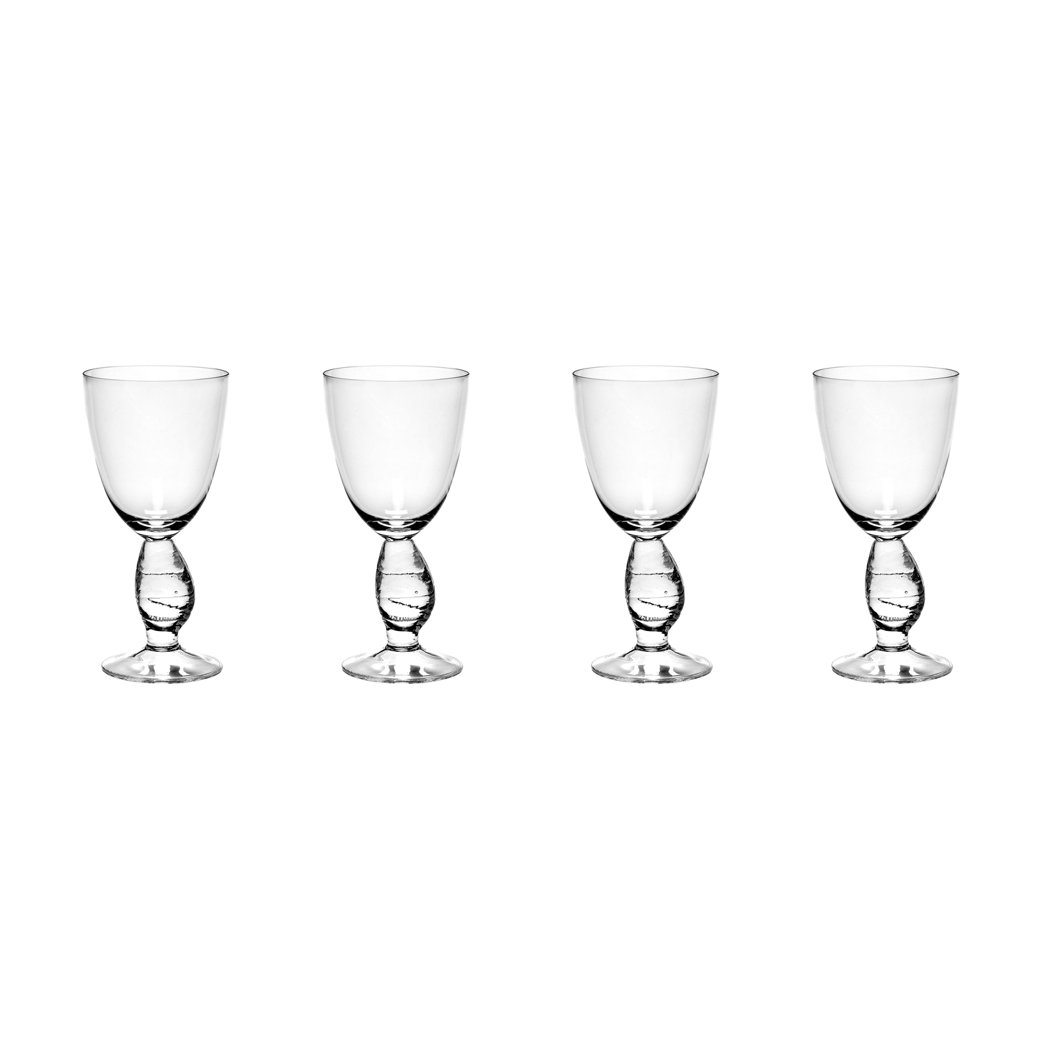 Serax Red - Set Of 4 Out Of Lines - Transparent - Mouth Blown Glass - Designer Uncharted