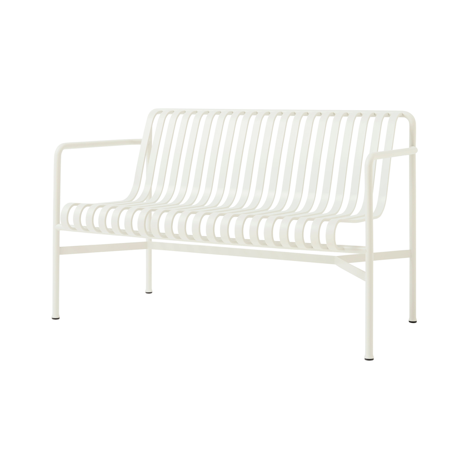 Hay White - Bench With Backrest Palissade - Steel - Designer Ronan & Erwan Bouroullec