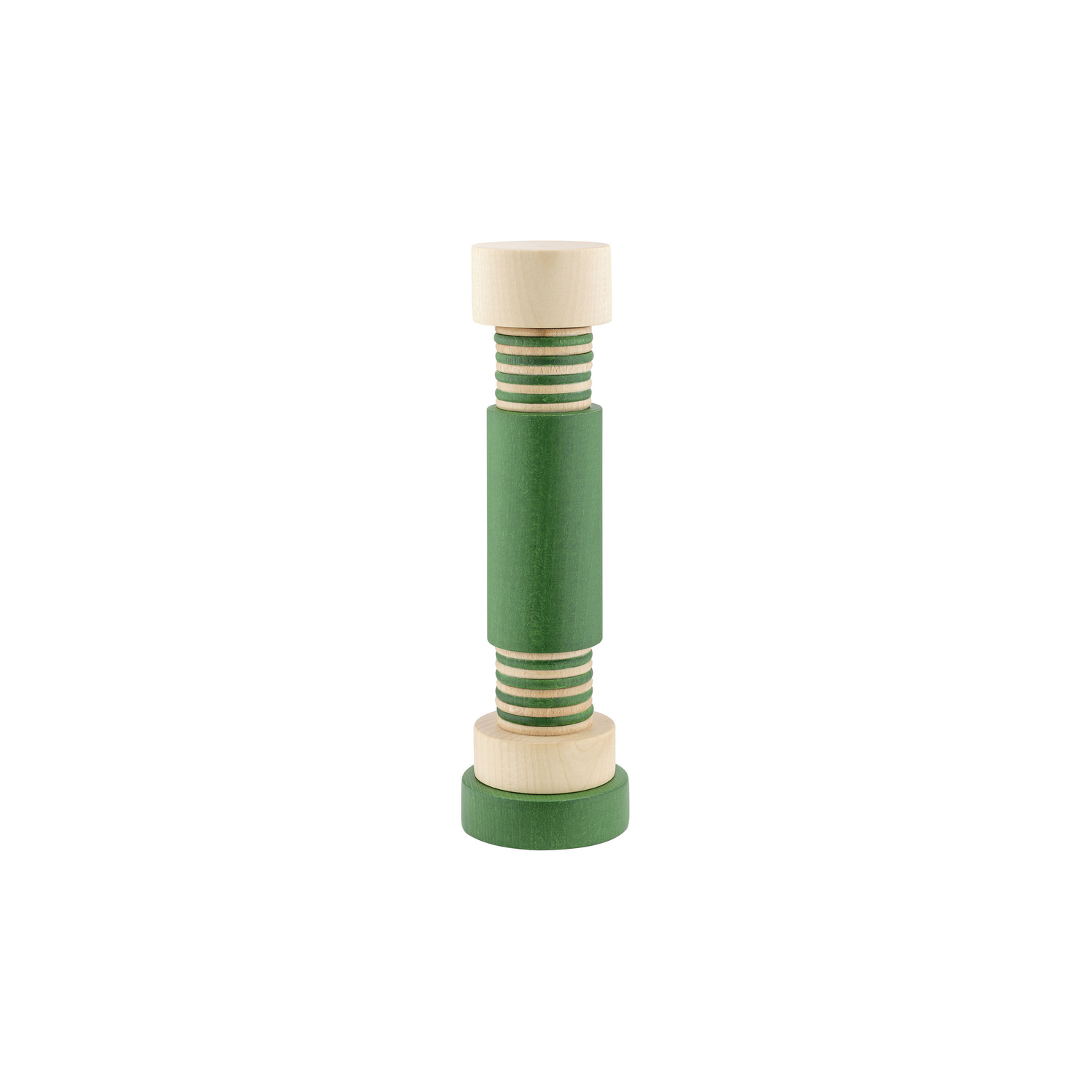 Alessi Green - Salt And Pepper Mill Twergi - Painted Solid Beech - Designer Ettore Sottsass
