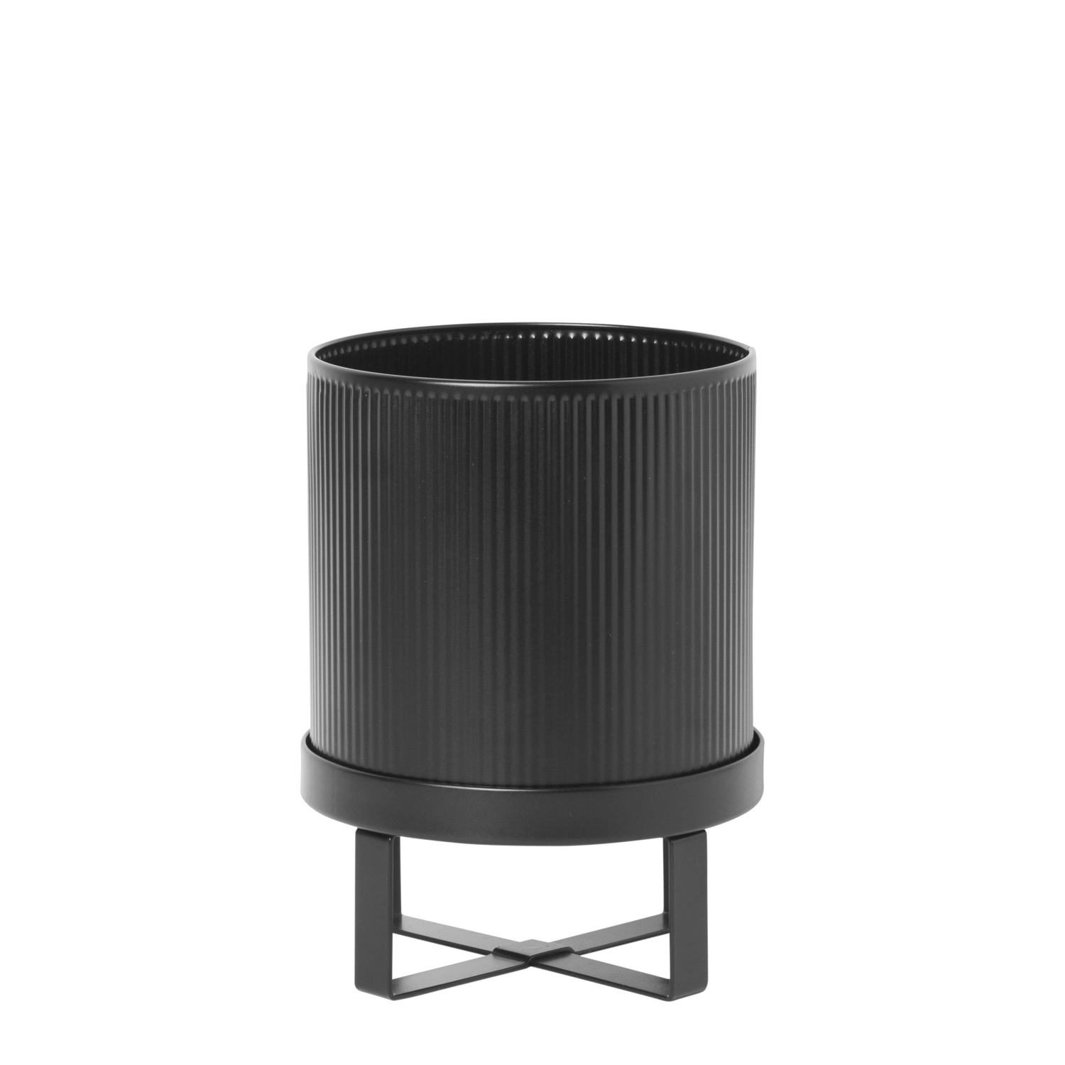 Ferm Living - Blumentopf Bau - Schwarz - Galvanisierter Stahl - Designer Herman Studio