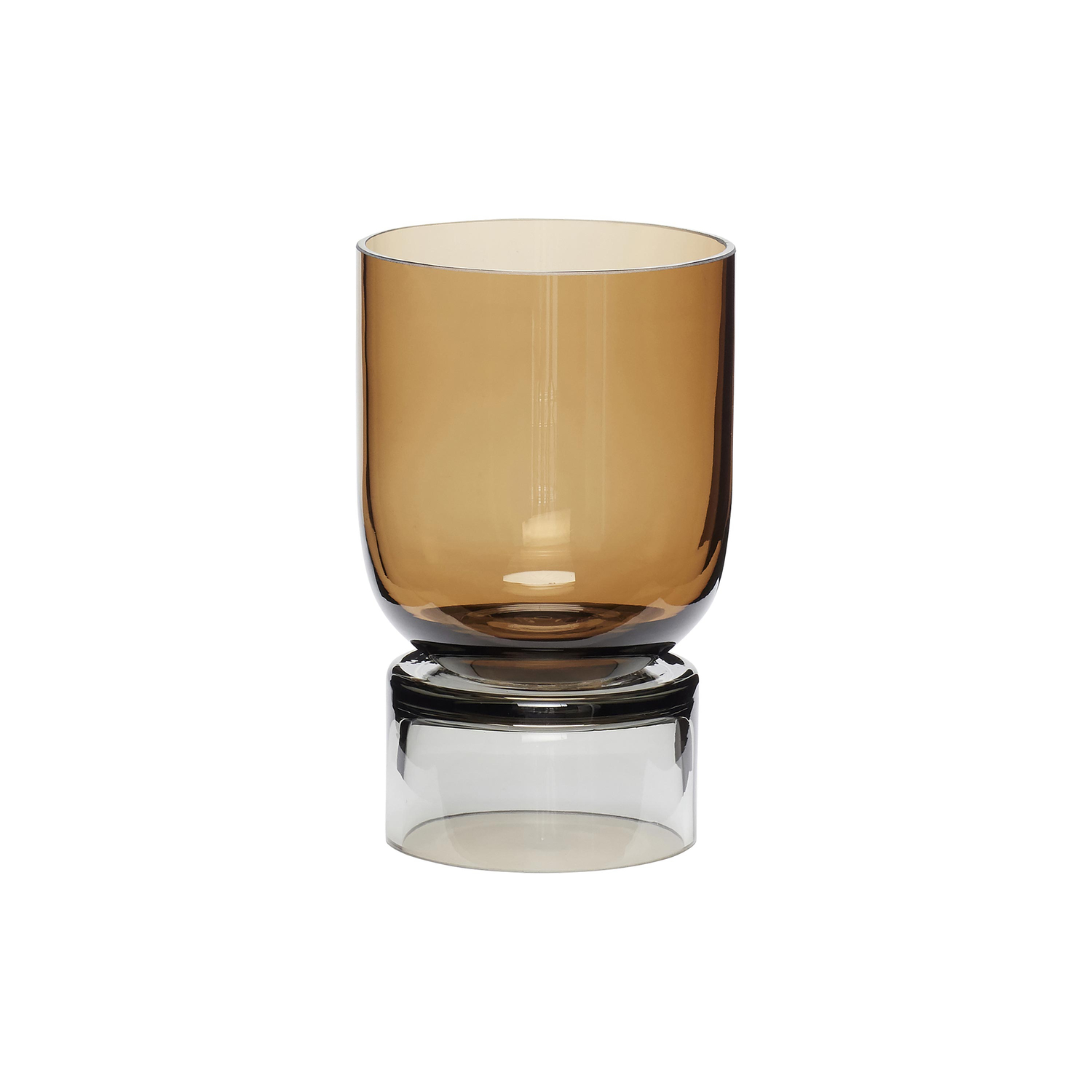 Hübsch Gris Vase Sur Pied En Verre Ambre Et 660Ml - Image 3