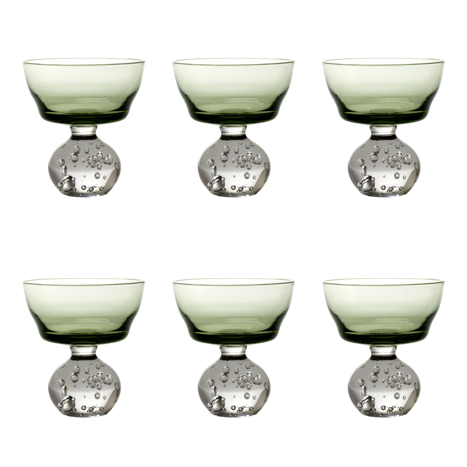 Serax Green - Set Of 6 - Ø 9.2 X H 10 Cm Eternal Snow - Blown Glass - Designer Bela Silva