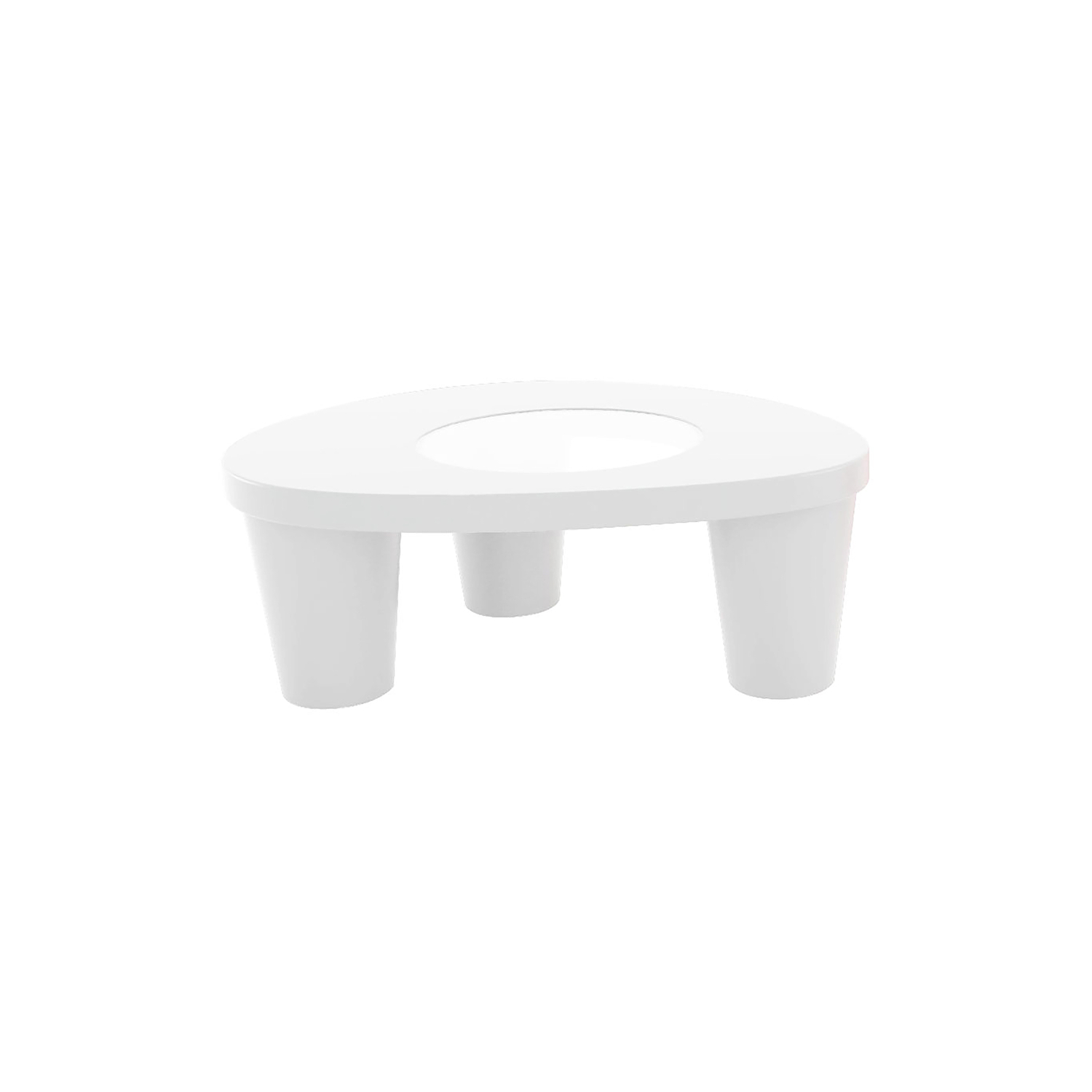 Slide White - Coffee Table Low Lita - Recyclable Polyethylene - Designer Paola Navone
