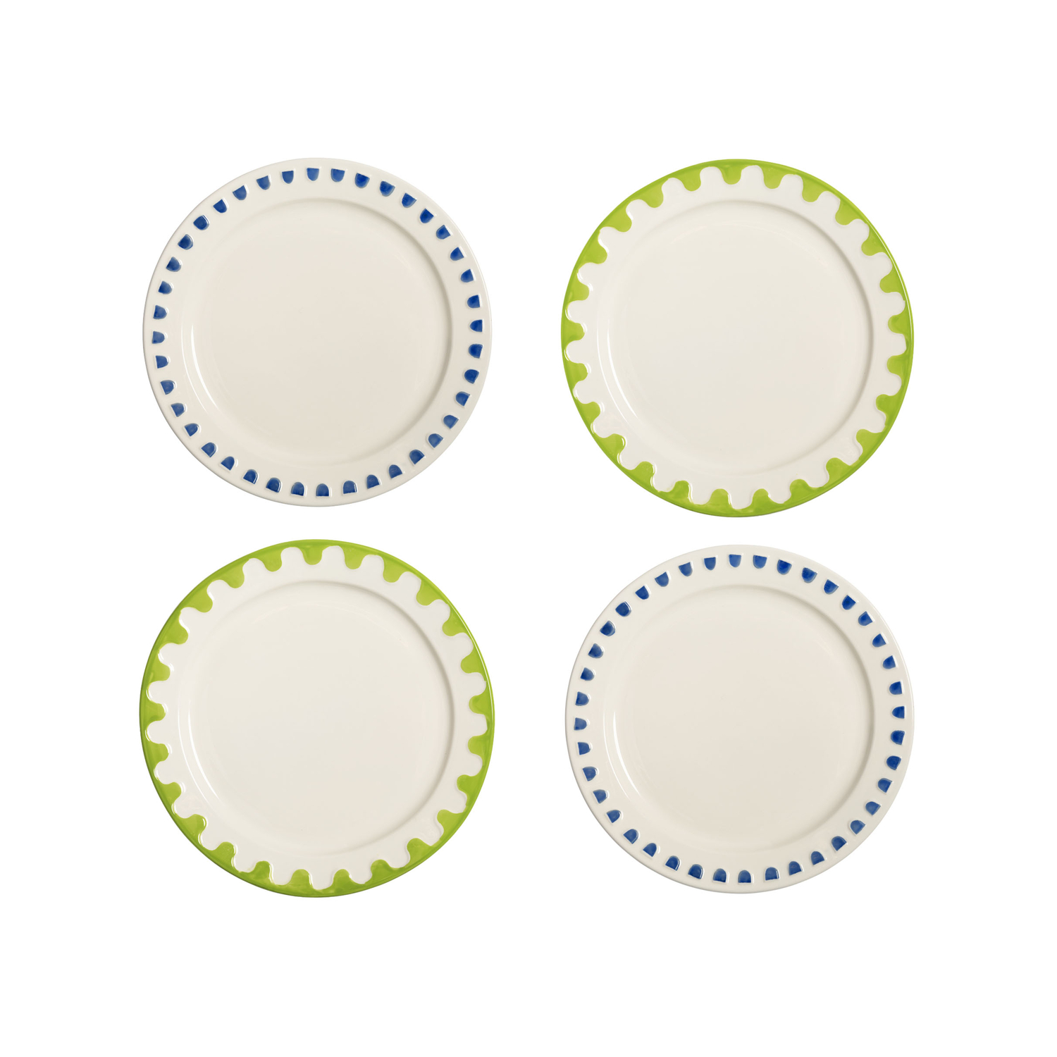 Klevering Green & - Set Of 4 - Ø 22.5 Cm Folk - China