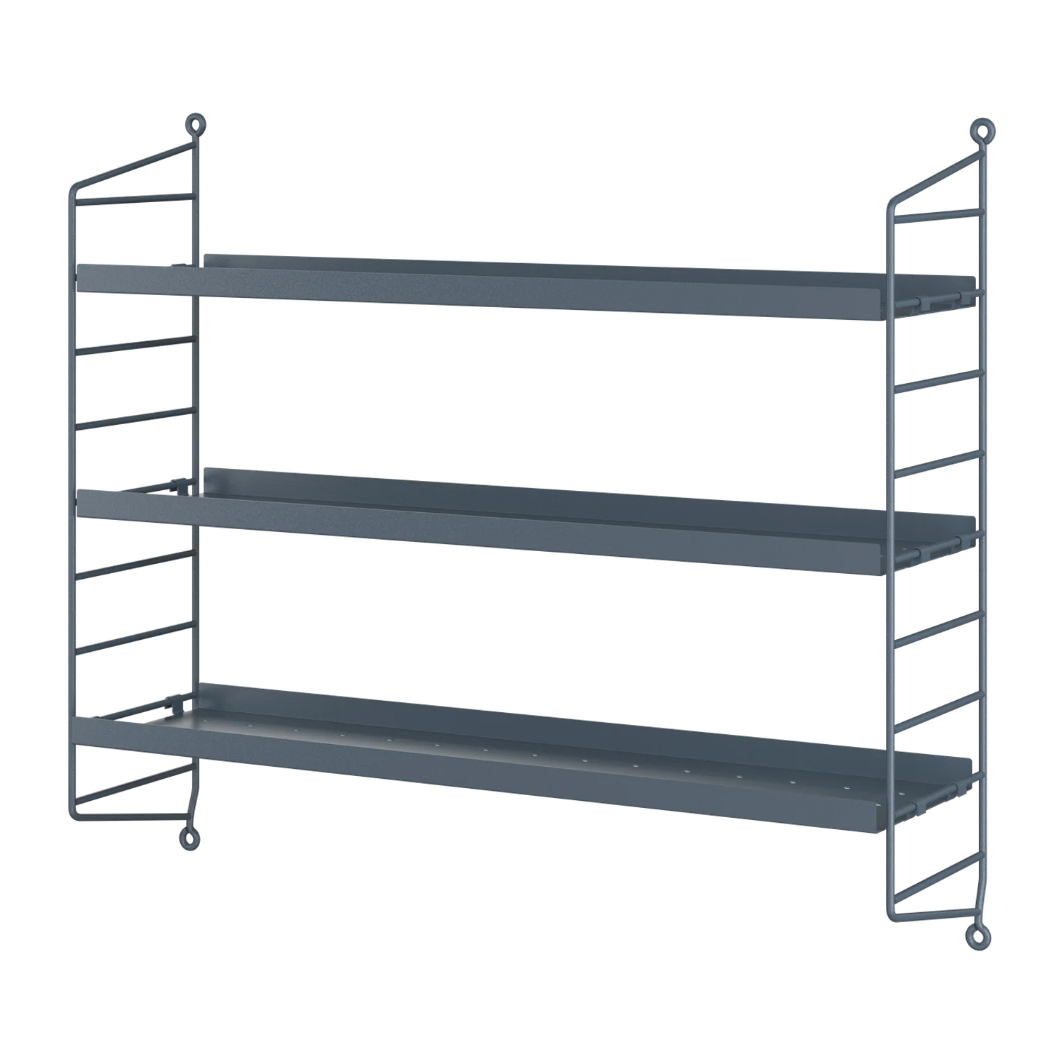 String Furniture Blue - Shelf String Pocket - Lacquered Steel - Designer Nils Strinning