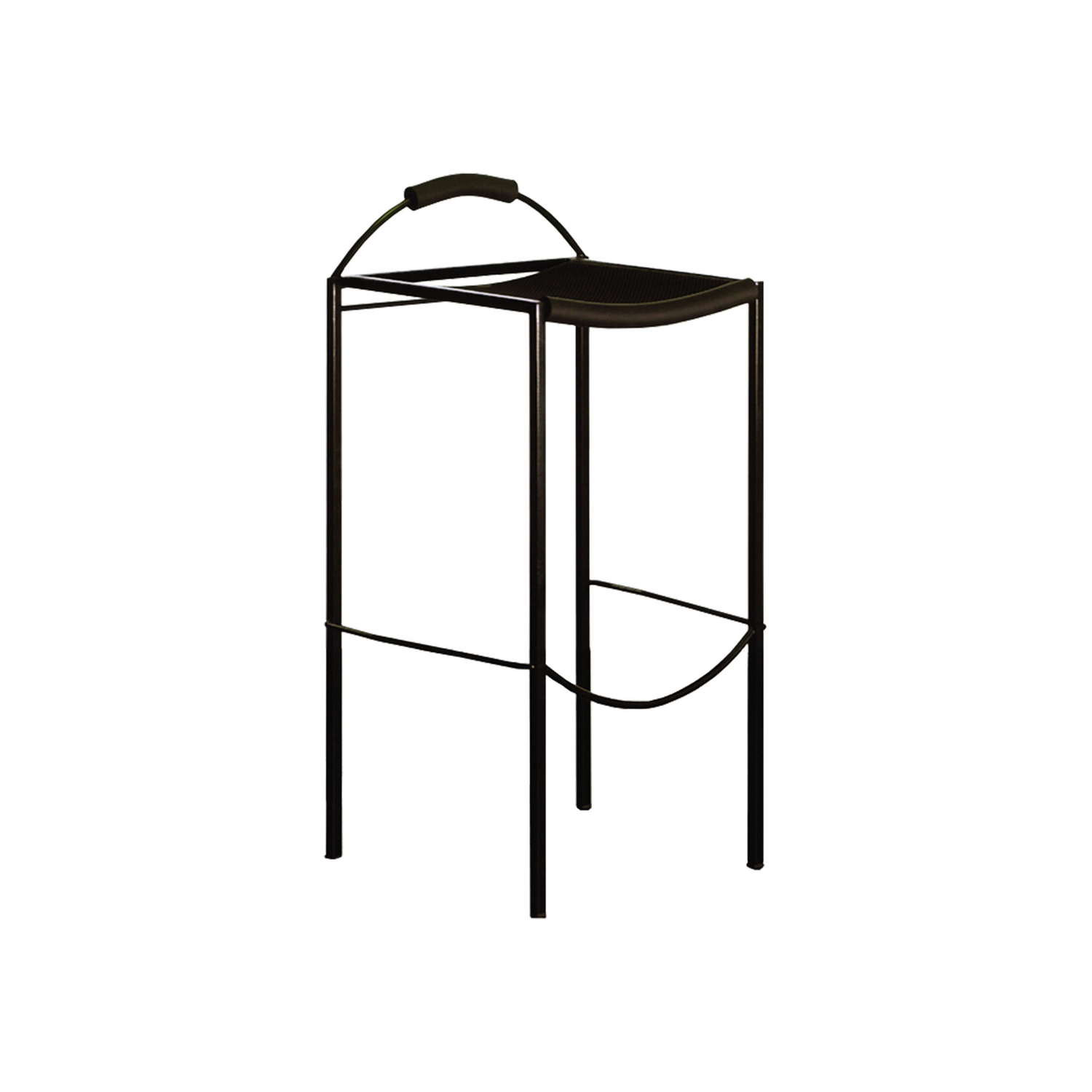 Zeus Nero - Sgabello Alto Savonarola - Gomma - Designer Maurizio Peregalli