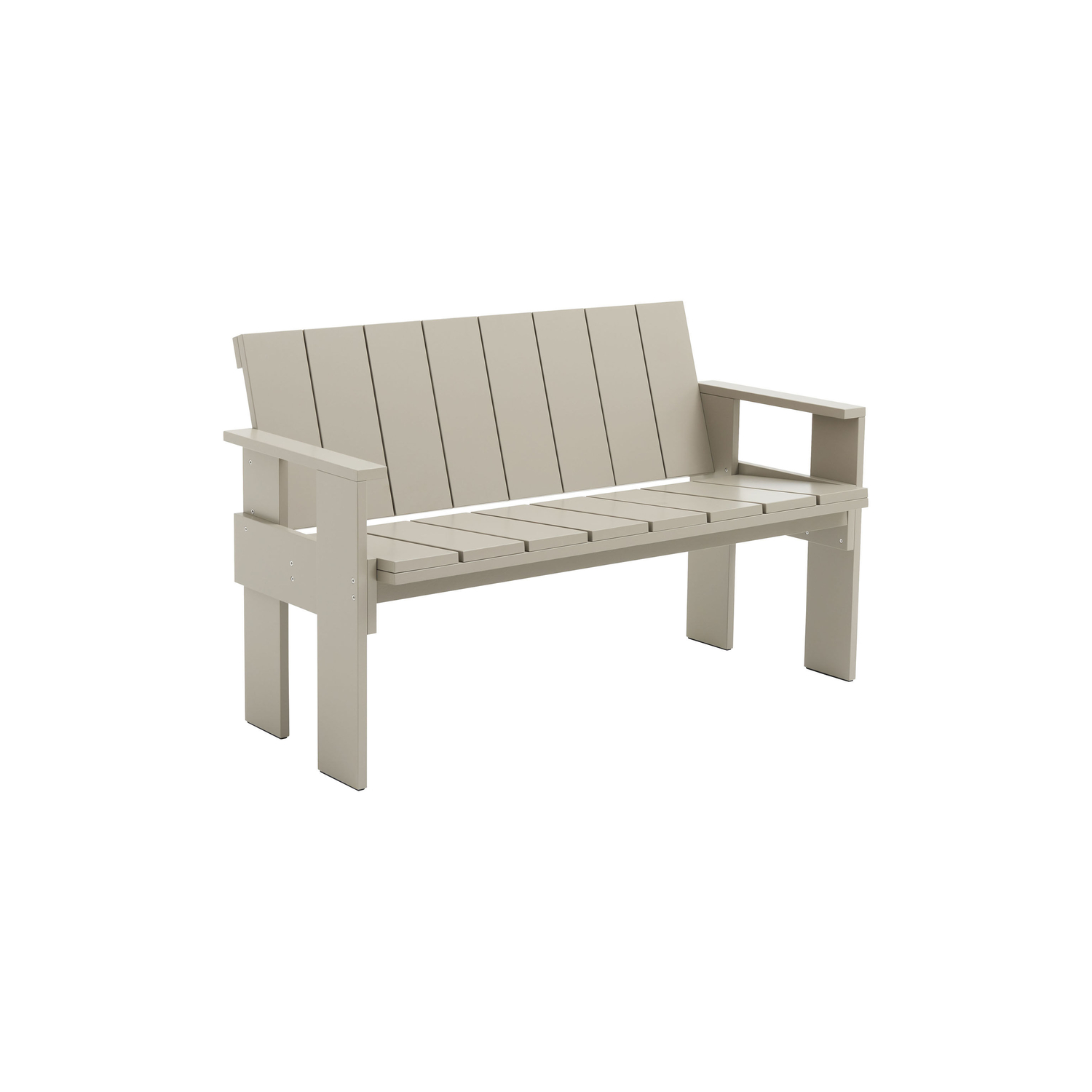 Hay Beige - Bench With Backrest Crate - Lacquered Solid Pine - Designer Gerrit Rietveld