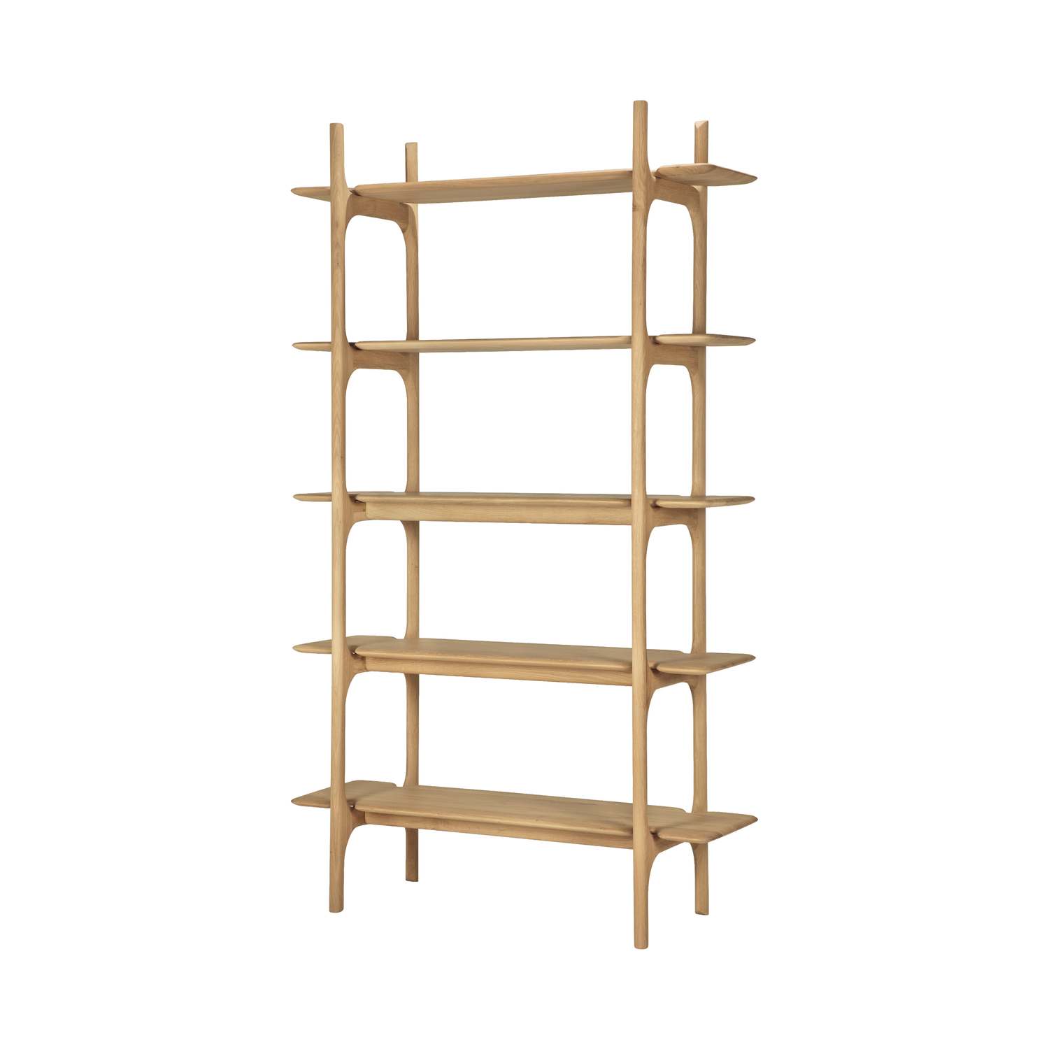 Ethnicraft Grain - Bookcase Pi - Natural Wood - Oiled Solid Oak - Designer Alain Van Havre