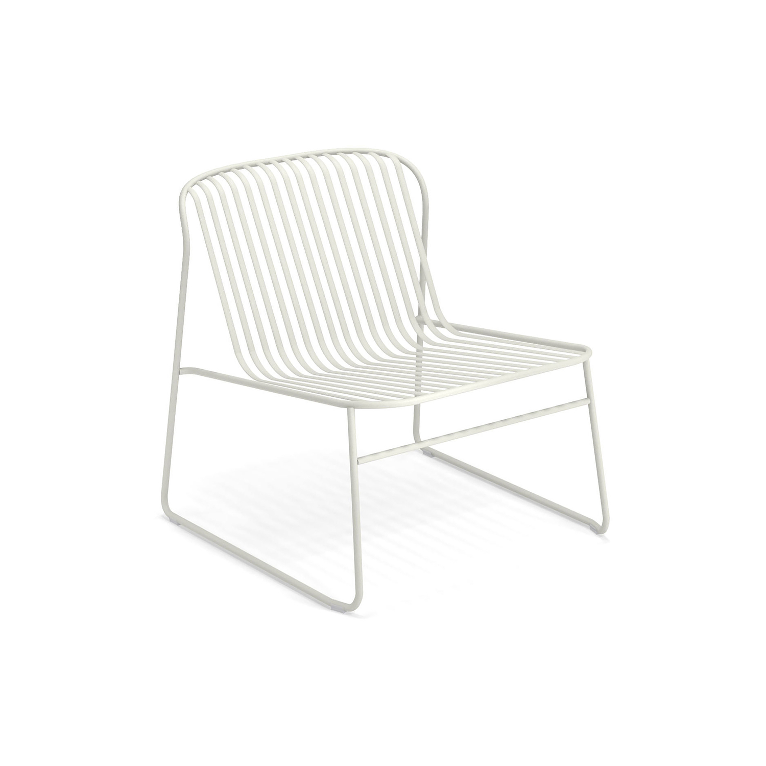 Emu White - Stackable Low Armchair Riviera - Varnished Steel - Designer Lucidipevere Studio