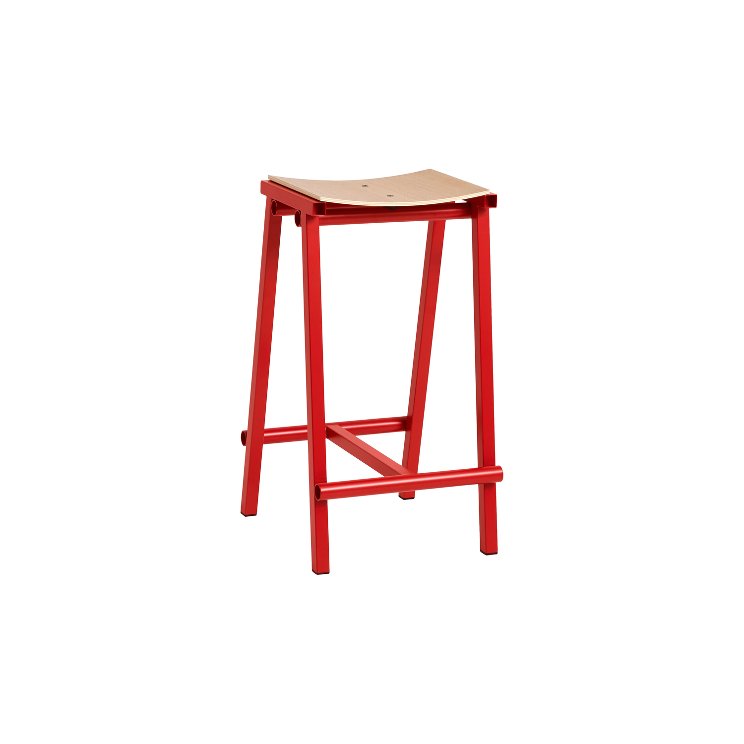 Hay - Tabouret haut Taburete - Rouge - Contreplaqué - Designer Marc Morro