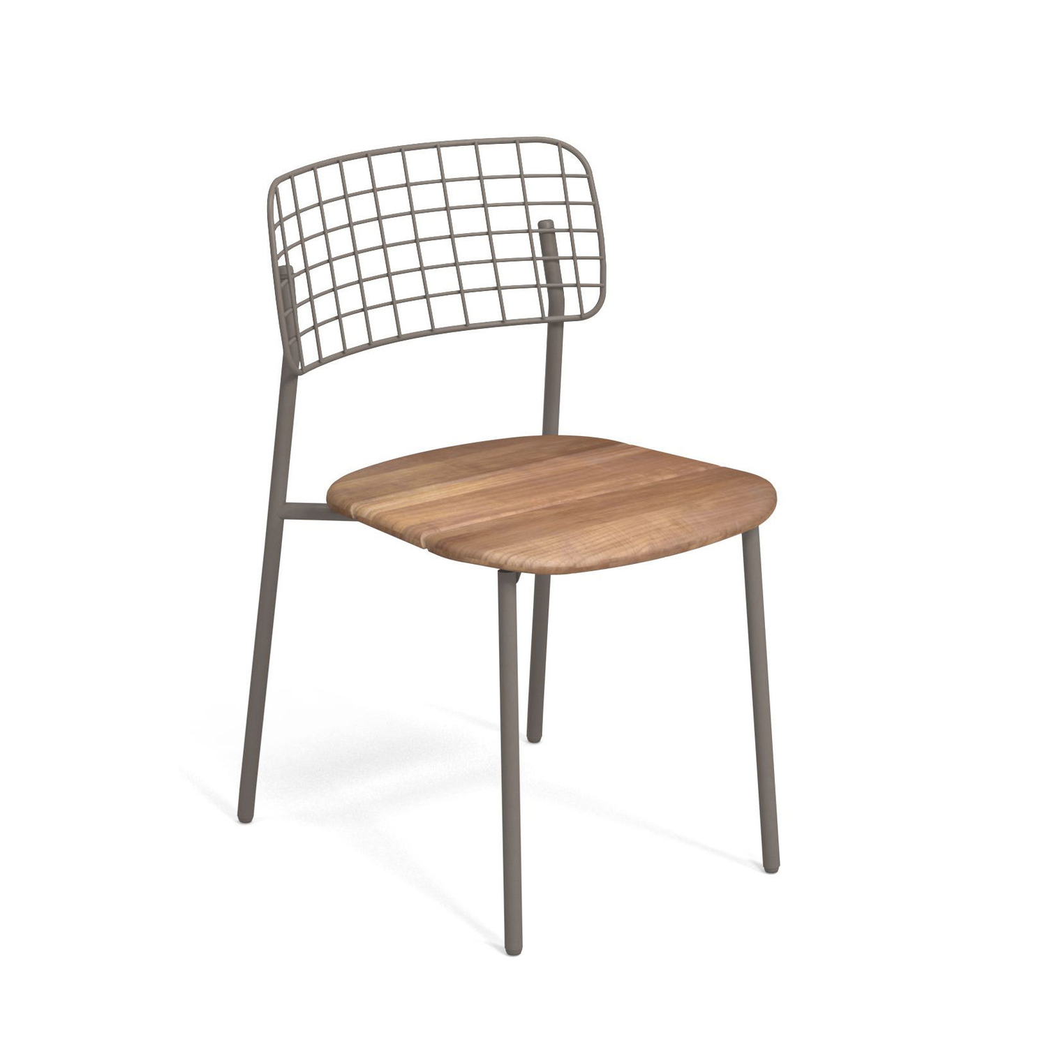 Emu Beige - Stacking Chair Lyze - Natural Wood - Teak - Designer Florent Coirier