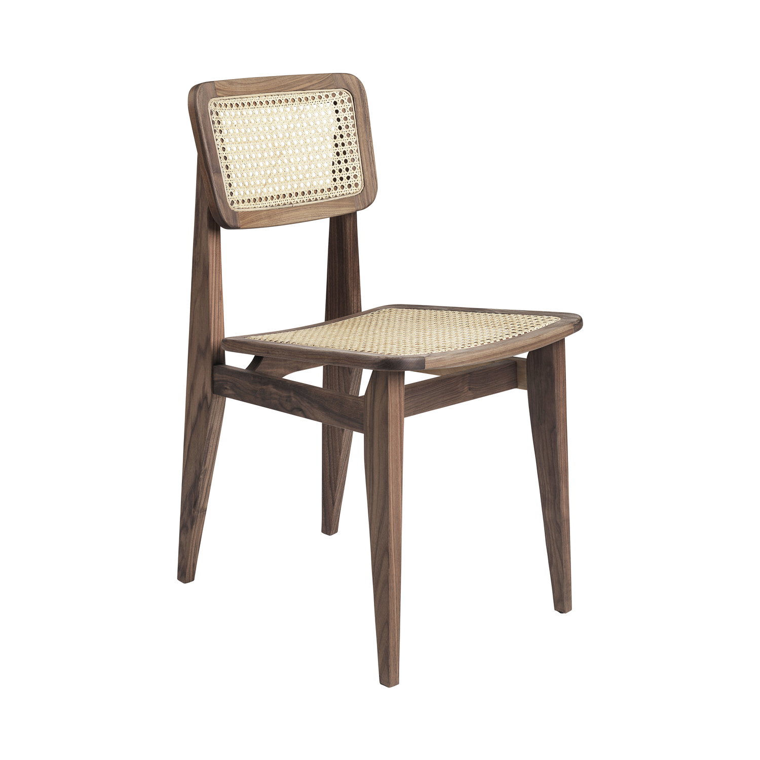 Gubi Beige - Chair Gascoin - Natural Wood - Rottan Teak - Designer Marcel Gascoin