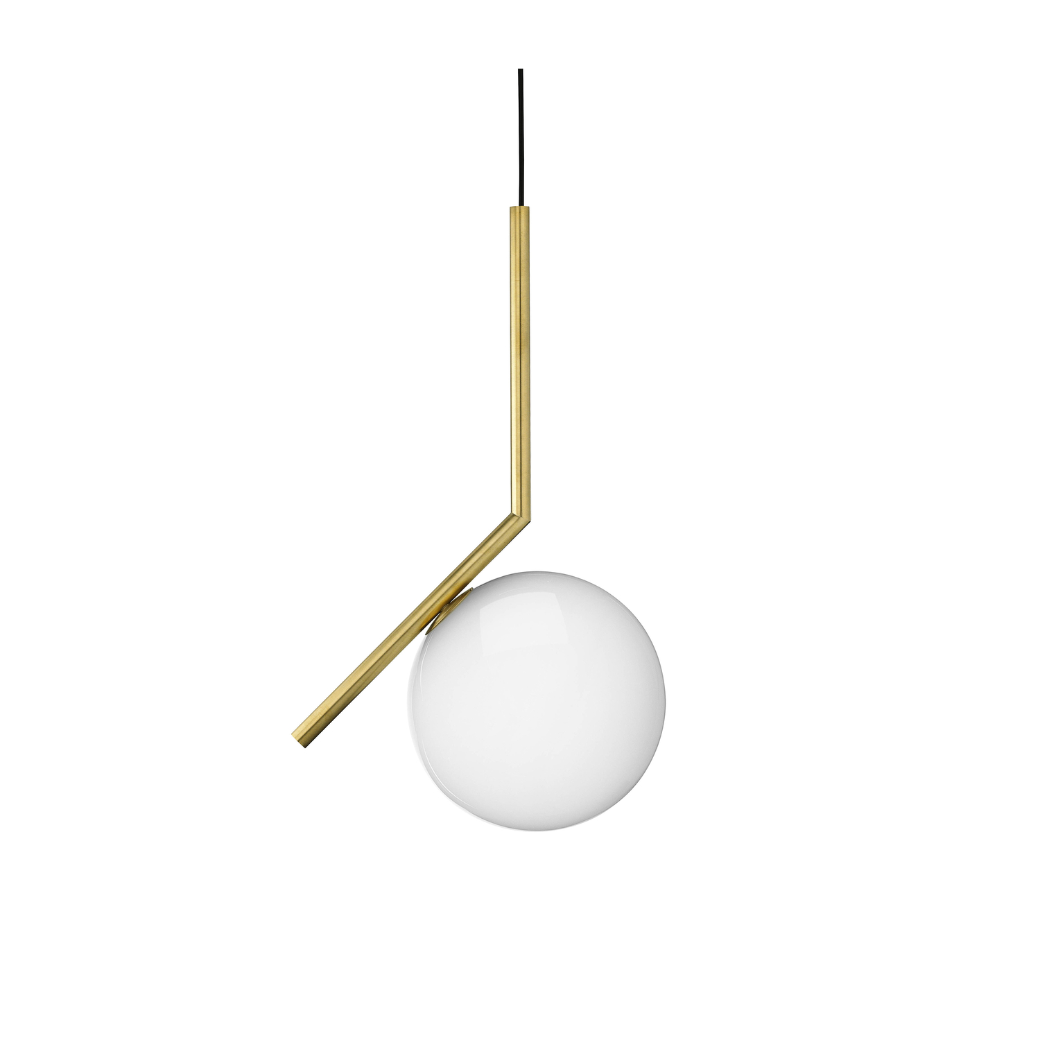 Flos Gold - Pendelleuchte Ic - Glas, Gebürstetes Messing - Designer Michael Anastassiades