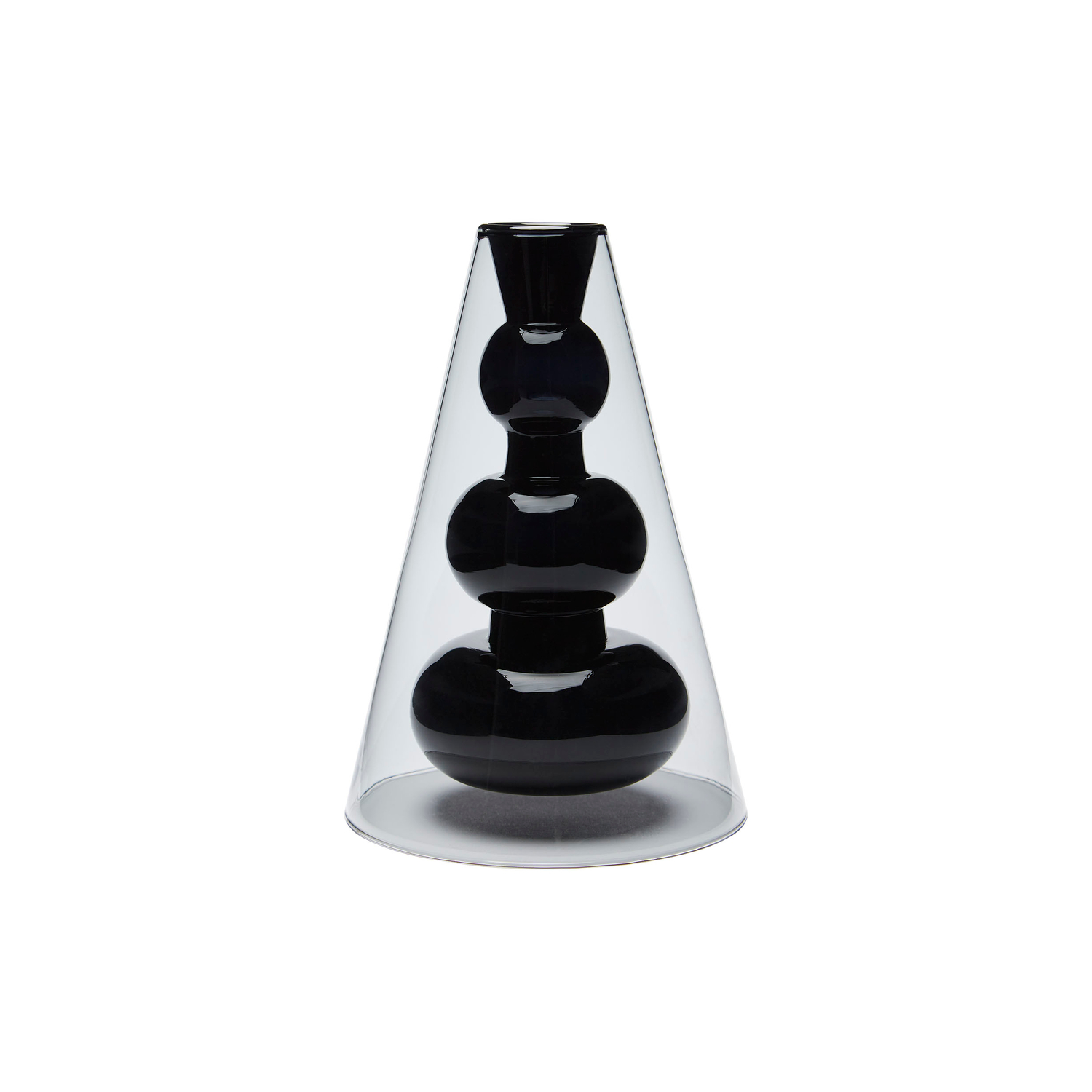 Tom Dixon Black - Vase Bump - Blown Borosilicate Glass - Designer