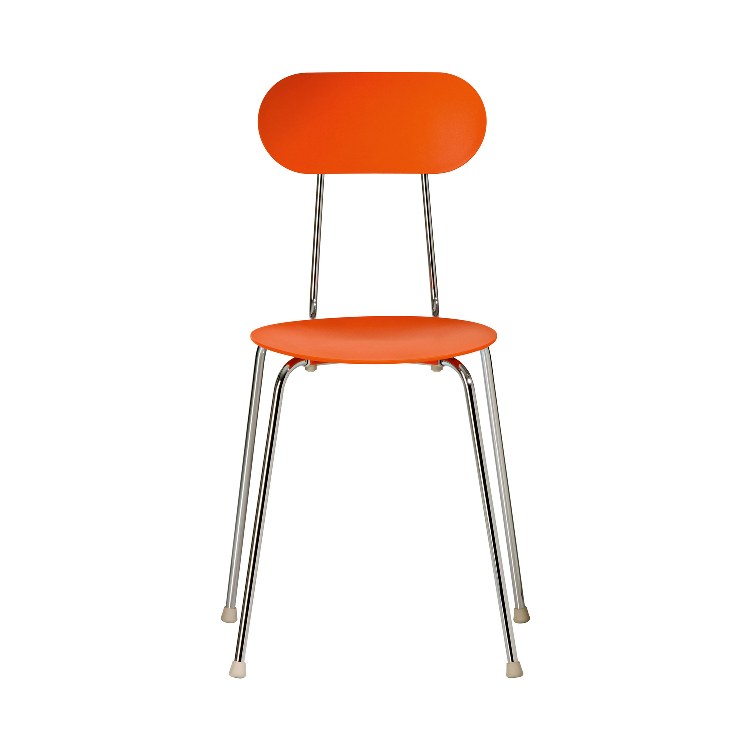 Magis - Chaise empilable Mariolina - Orange - Acier chromé - Designer Enzo Mari