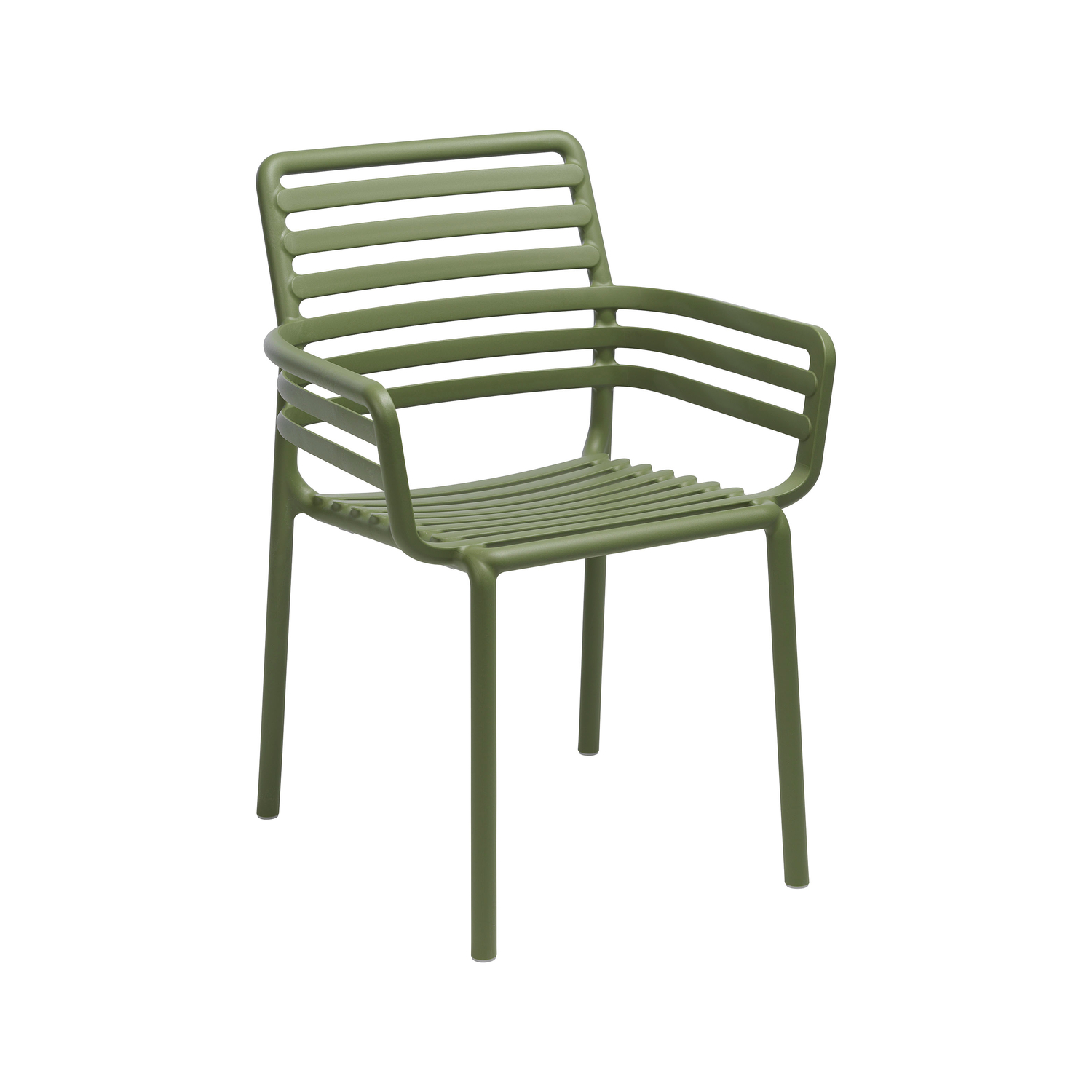 Nardi Grün - Set Aus 6 Stapelbaren Sesseln Doga - Glasfaserverstärktes Harz - Designer Raffaello Galiotto - Bild 1
