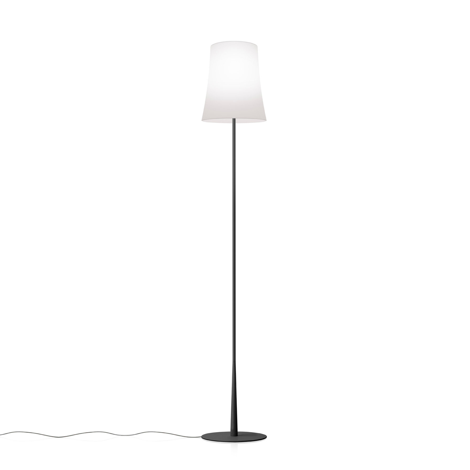 Foscarini Black - Floor Lamp Birdie - Lacquered Aluminium - Designer Ludovica & Roberto Palomba