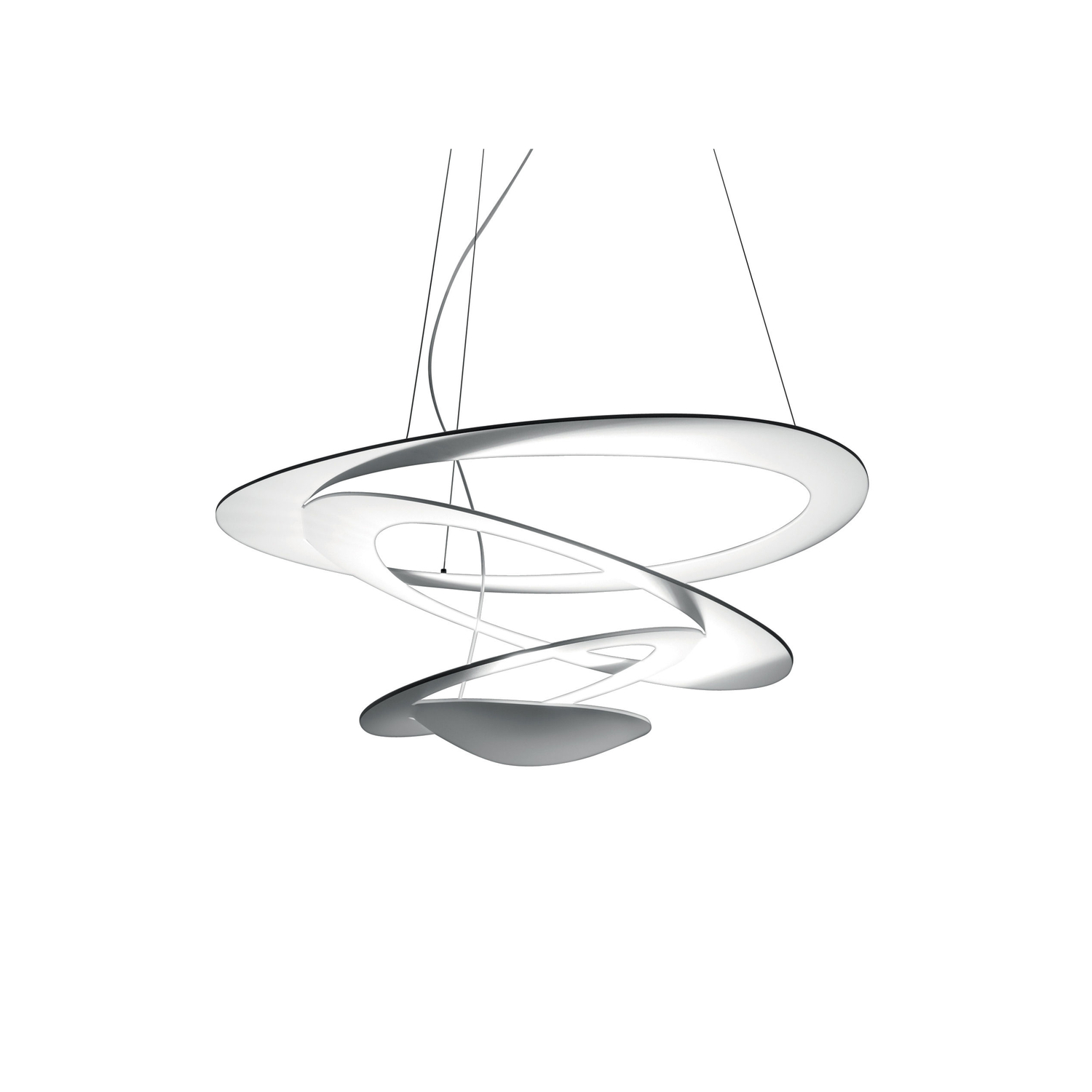 Artemide White - Pendant Pirce - Varnished Aluminium - Designer Giuseppe Maurizio Scutellà