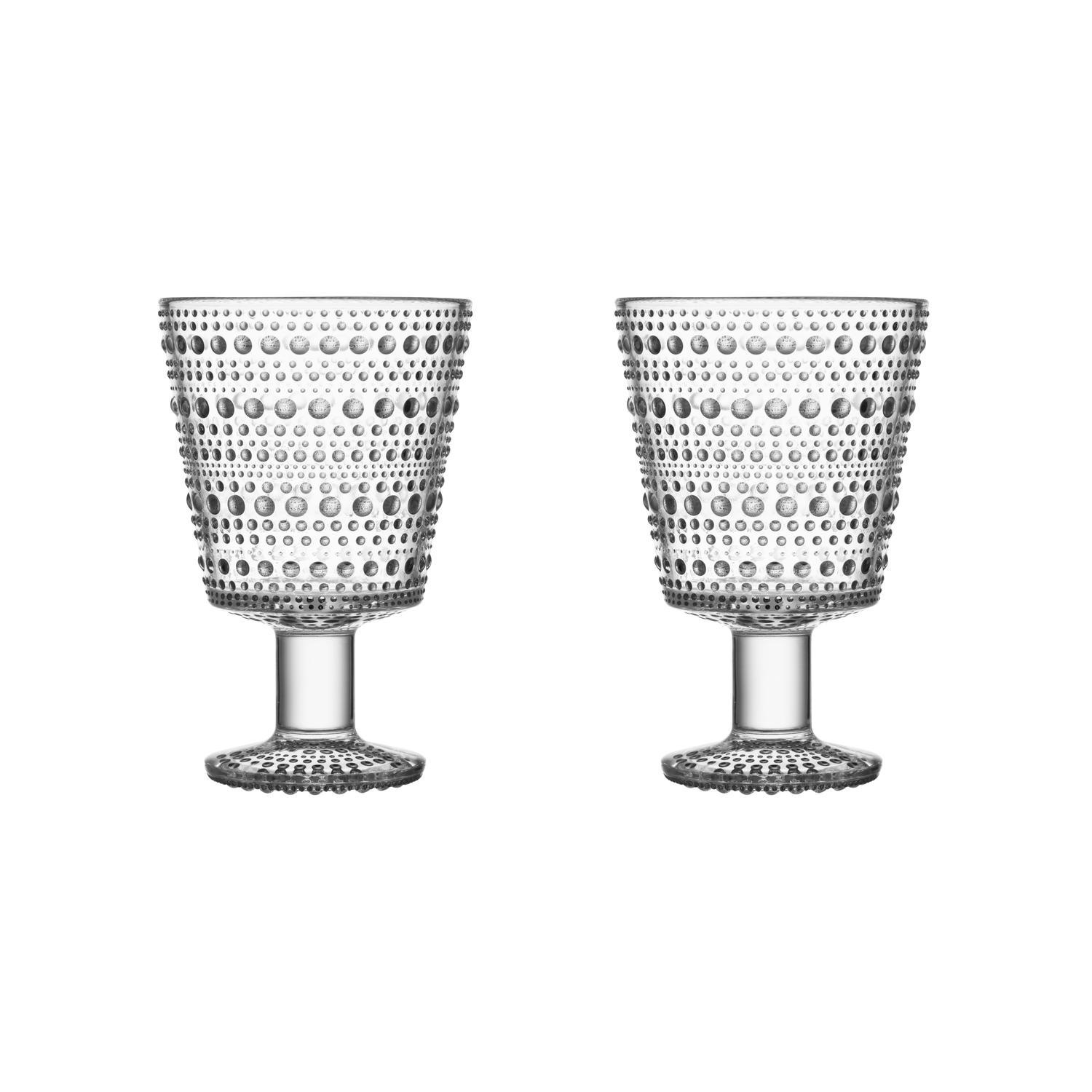 Iittala Light - 26 Cl - Set Of 2 Oiva Toikka, 1964 Kastehelmi - Transparent - Pressed Glass - Designer Oiva Toikka