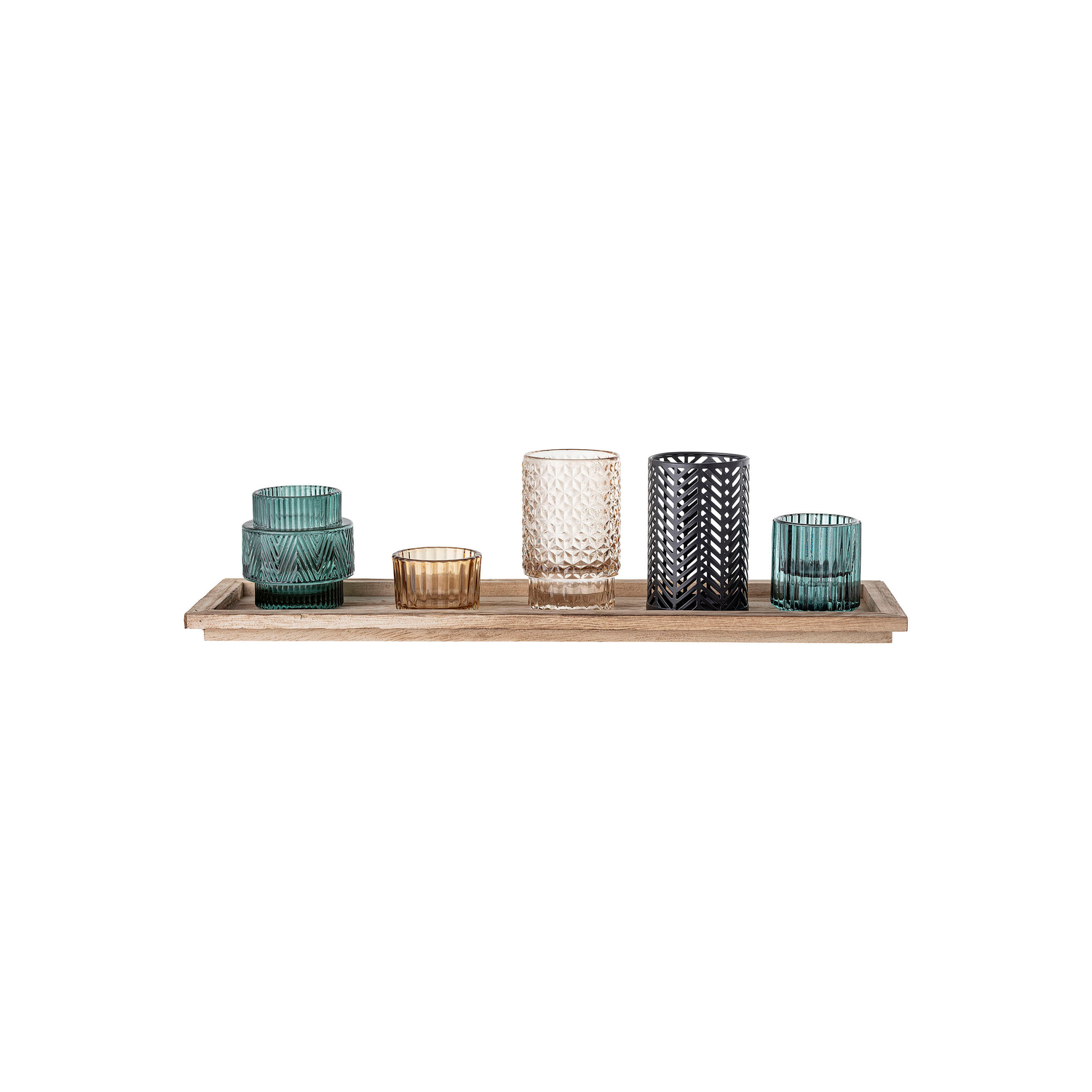 Bloomingville Light - Candle Holder Bougeoirs - Multicoloured - Paulownia Wood