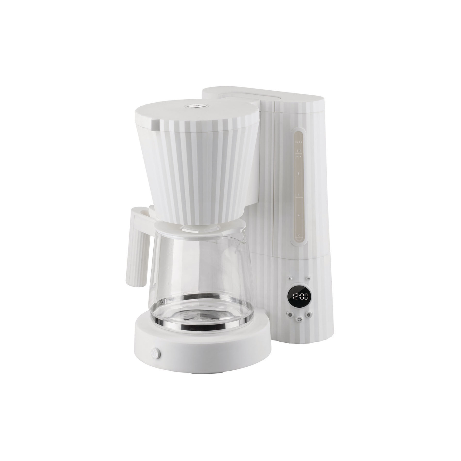 Alessi White - Coffee Maker Plissé - Thermoplastic Resin - Designer Michele De Lucchi