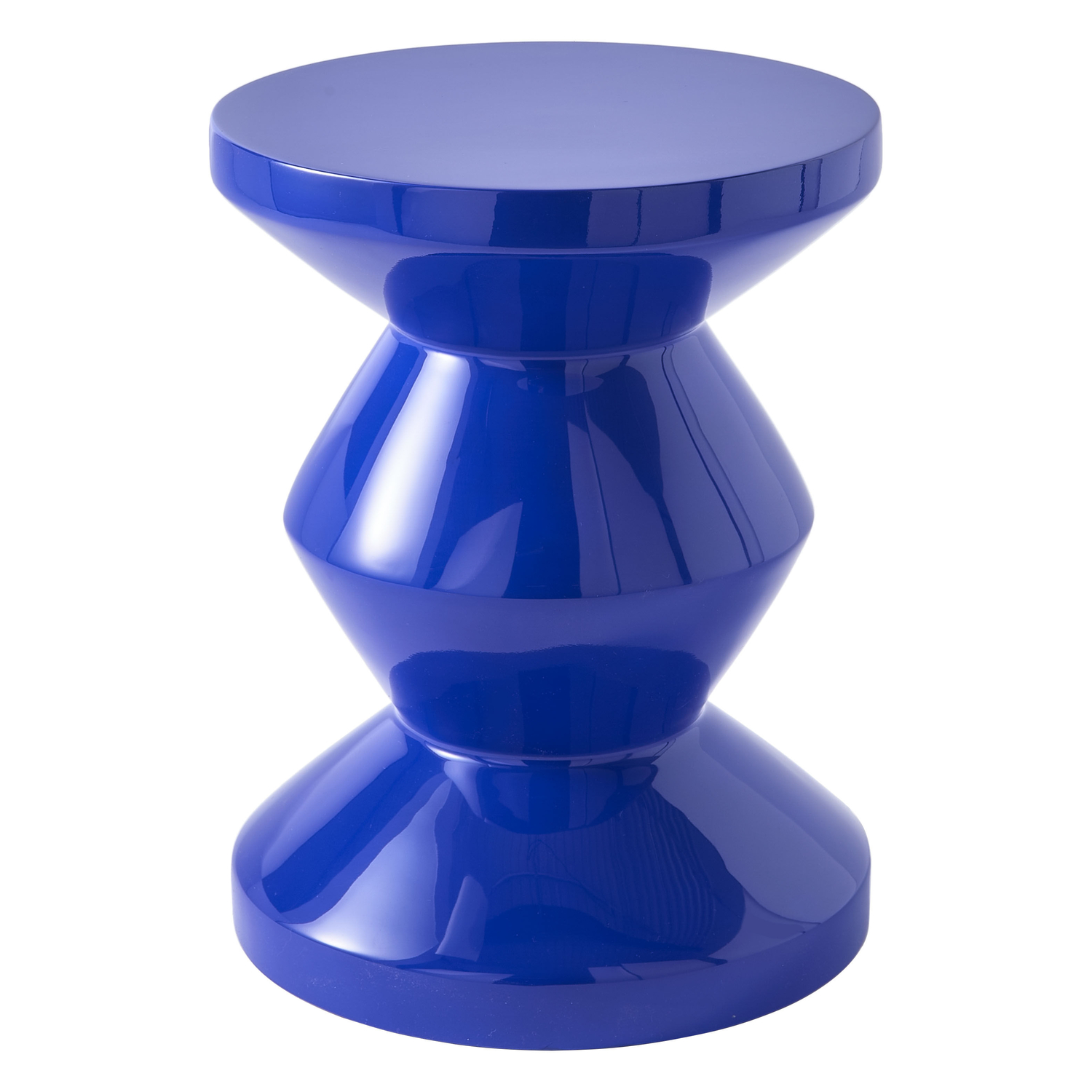 Pols Potten Blue - Stool Zig Zag - Lacquered Polyester