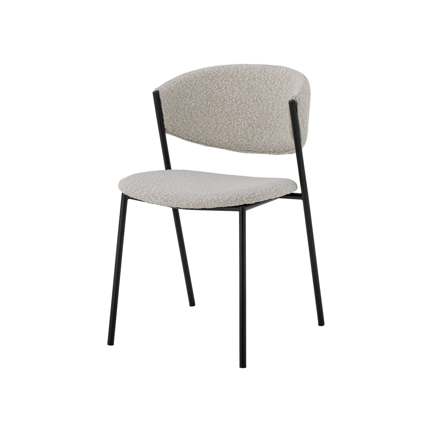 Bloomingville - Sedia impilabile Chaise & petit fauteuil - Bianco - Tessuto bouclé in poliestere