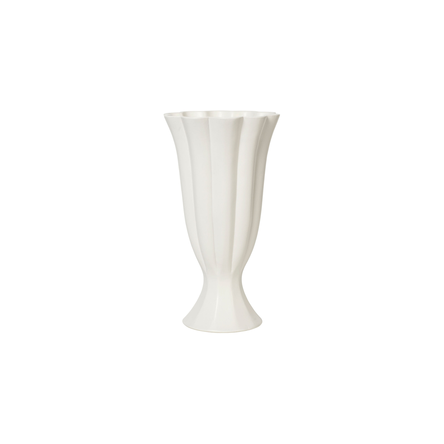 Broste Copenhagen White - Vase Heli - Enamelled Sandstone