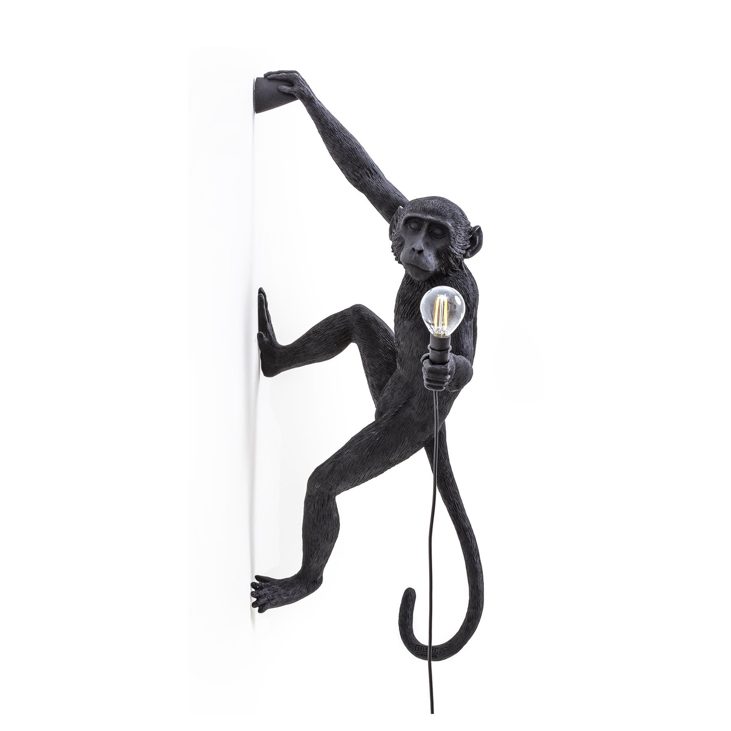 Seletti Black - Outdoor Wall Lamp With Socket Animaux - Resin - Designer Marcantonio