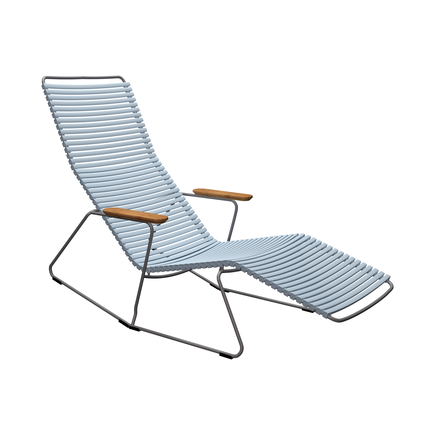 Houe Blue - Reclining Deckchair Click - Powder Coated Steel - Designer Henrik Pedersen