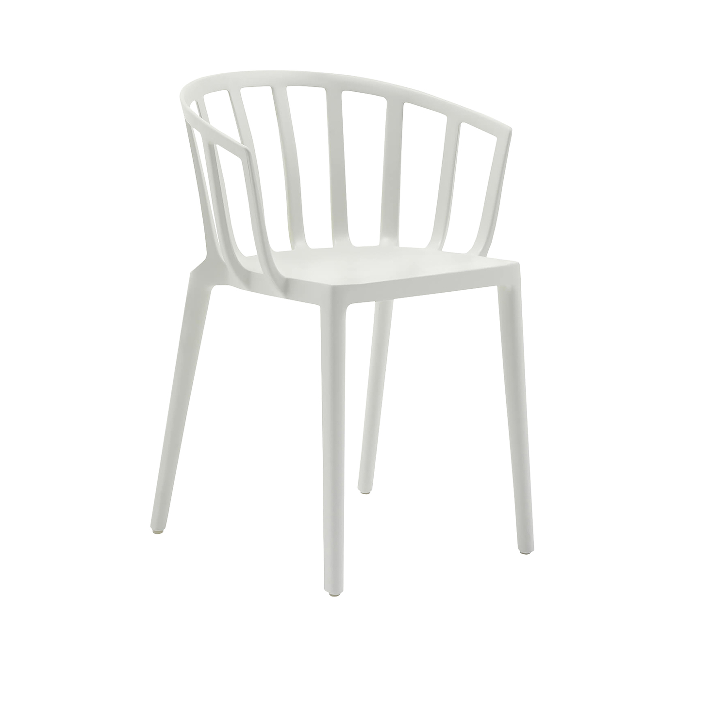 Kartell White - Stackable Armchair Venice - Recycled Thermoplastic Technopolymer - Designer Philippe Starck