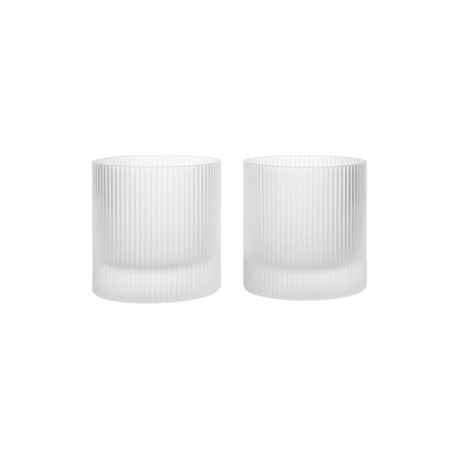 Ferm Living White - Set Of 2 - 25 Cl Ripple - Mouth Blown Glass