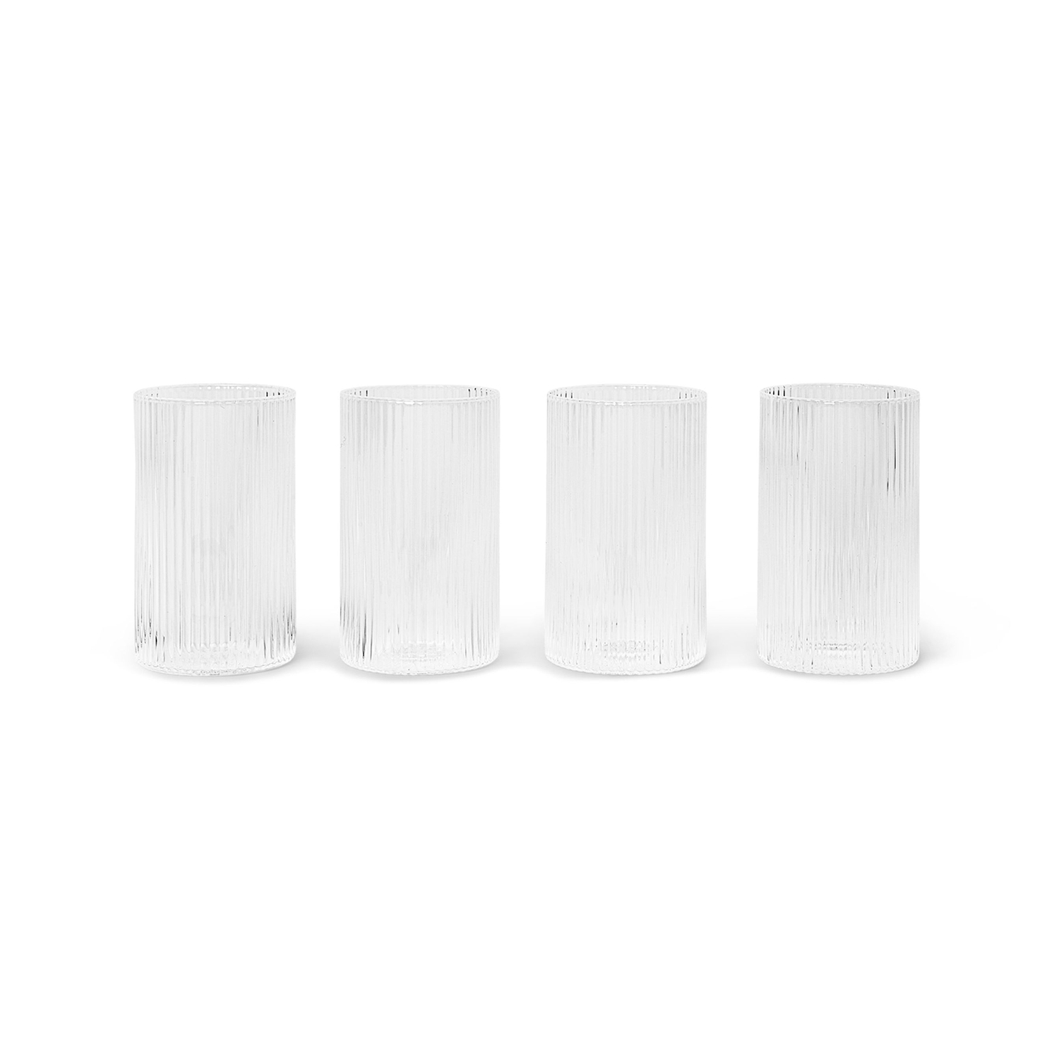 Ferm Living - Liqueur Glass 14 Cl - Set Of 4 Striated Glass Ripple - Transparent - Mouth Blown Glass - Designer Trine Andersen