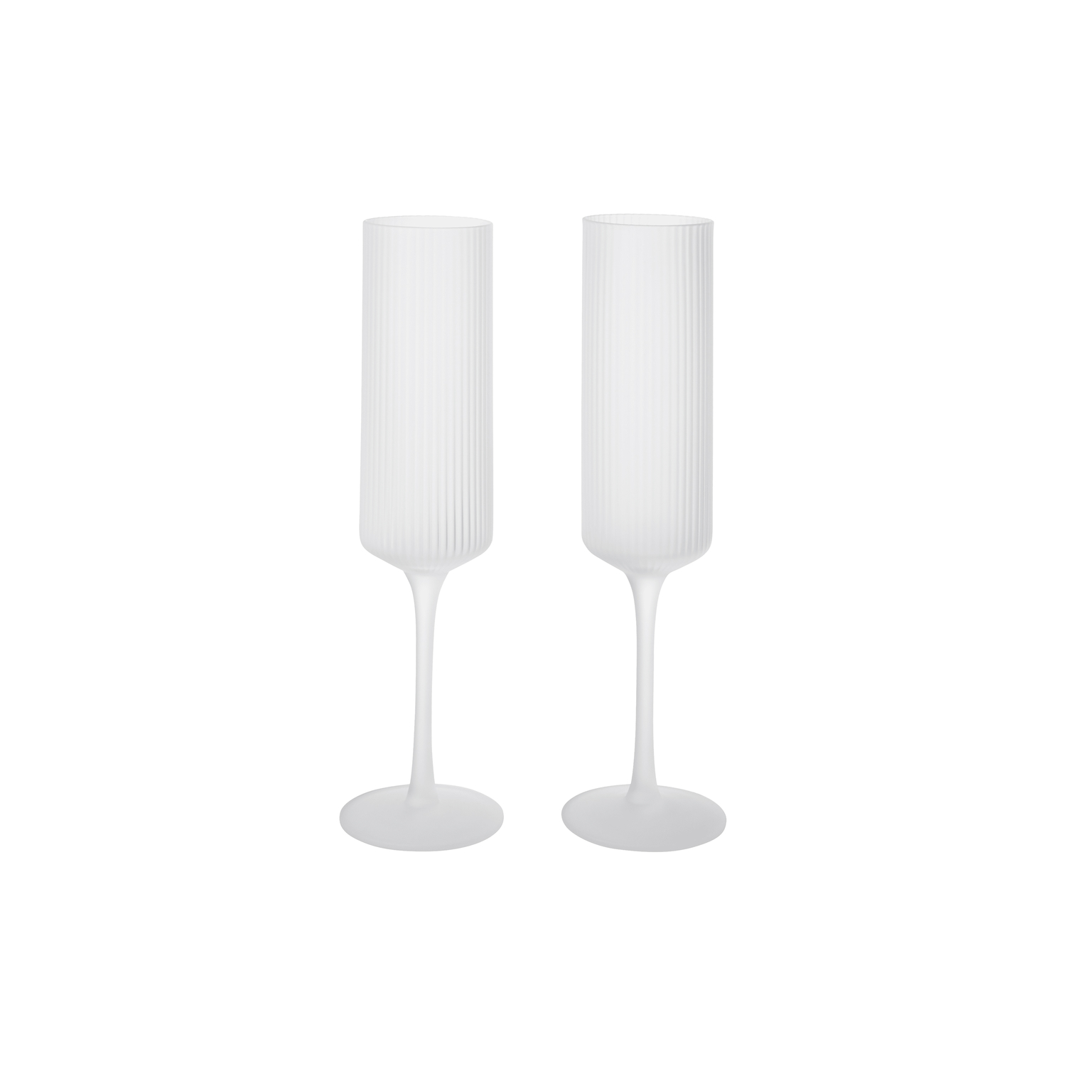 Ferm Living White - Set Of 2 Ripple - Mouth Blown Glass