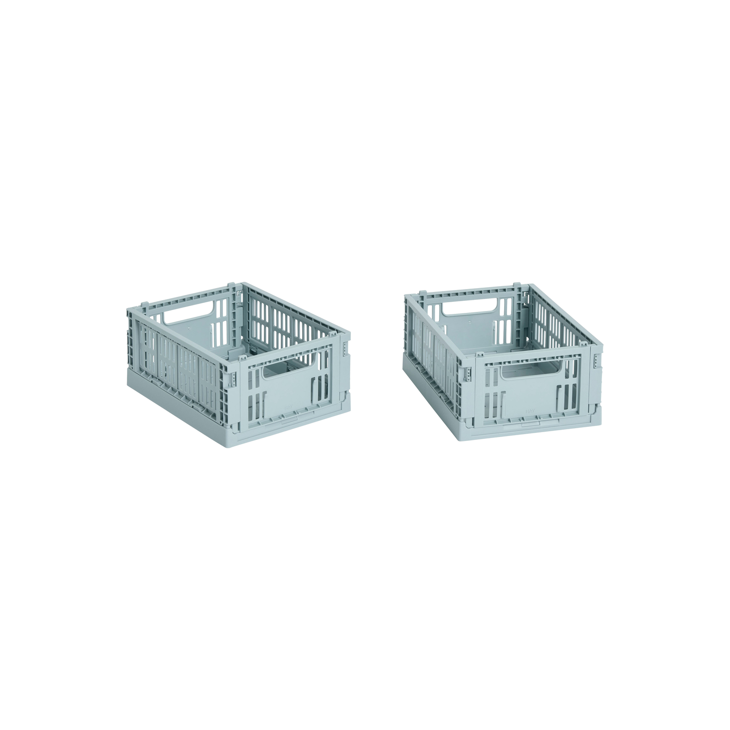 Hay Blue - Set Of 2 Baskets Colour Crate - Recycled Polypropylene - Designer Studio