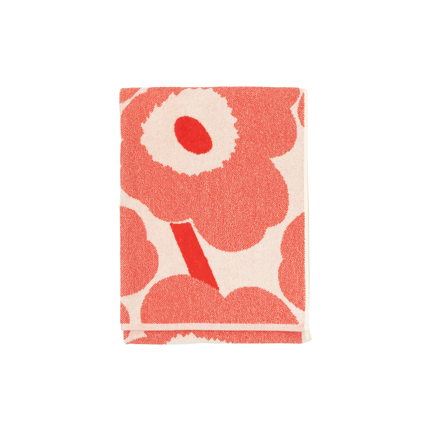 Marimekko Orange - Towel Unikko - Cotton - Designer Maija Isola