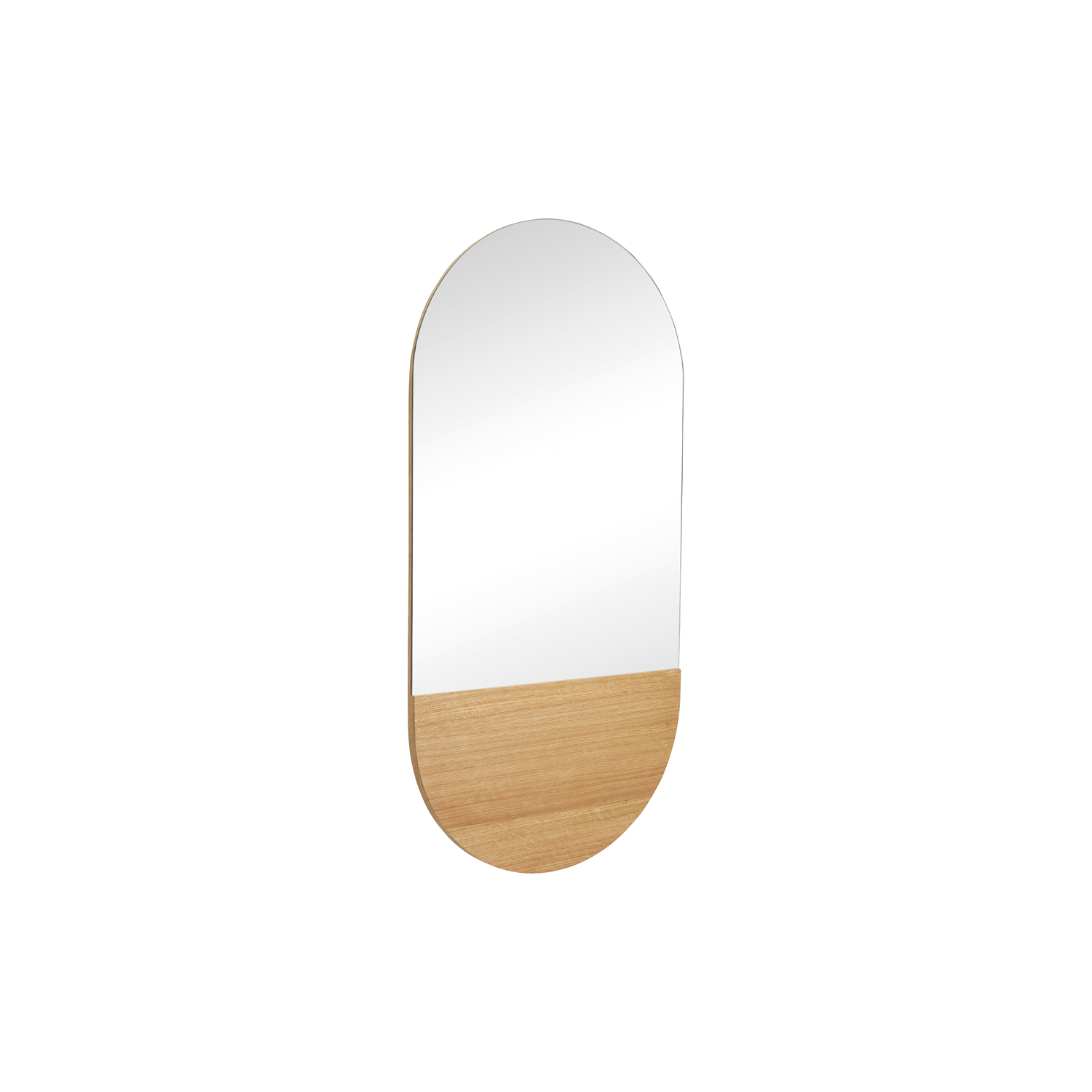 Hübsch Light/Golden - Wall Mirror Crescent - Natural Wood - Certified Oak Veneer