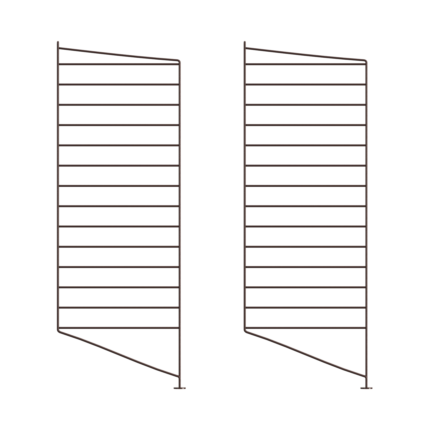 String Furniture Brown - Set Of 2 - H 85 X D 30 Cm String System - Lacquered Steel - Designer Nils Strinning
