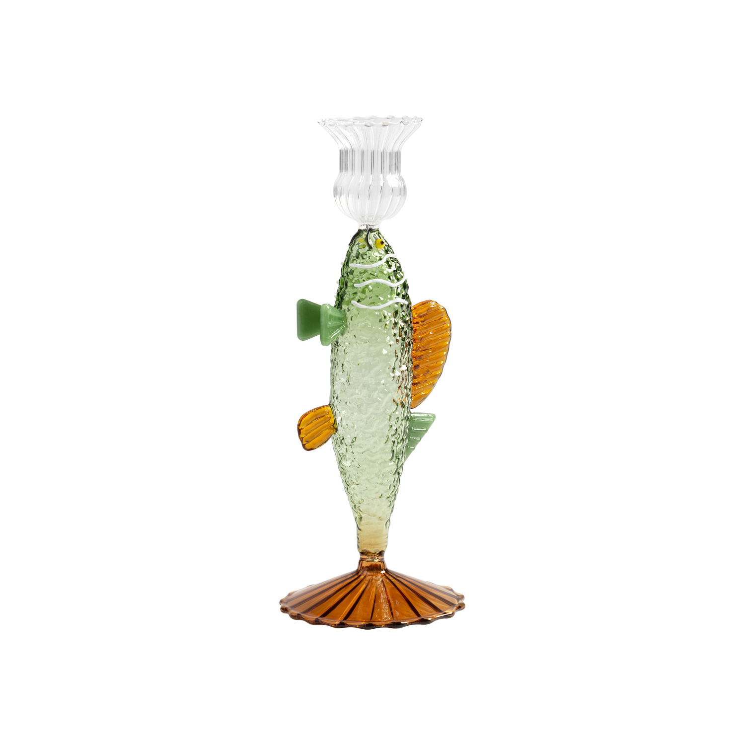 Klevering Green & - Candle Stick Fish - Borosilicated Glass