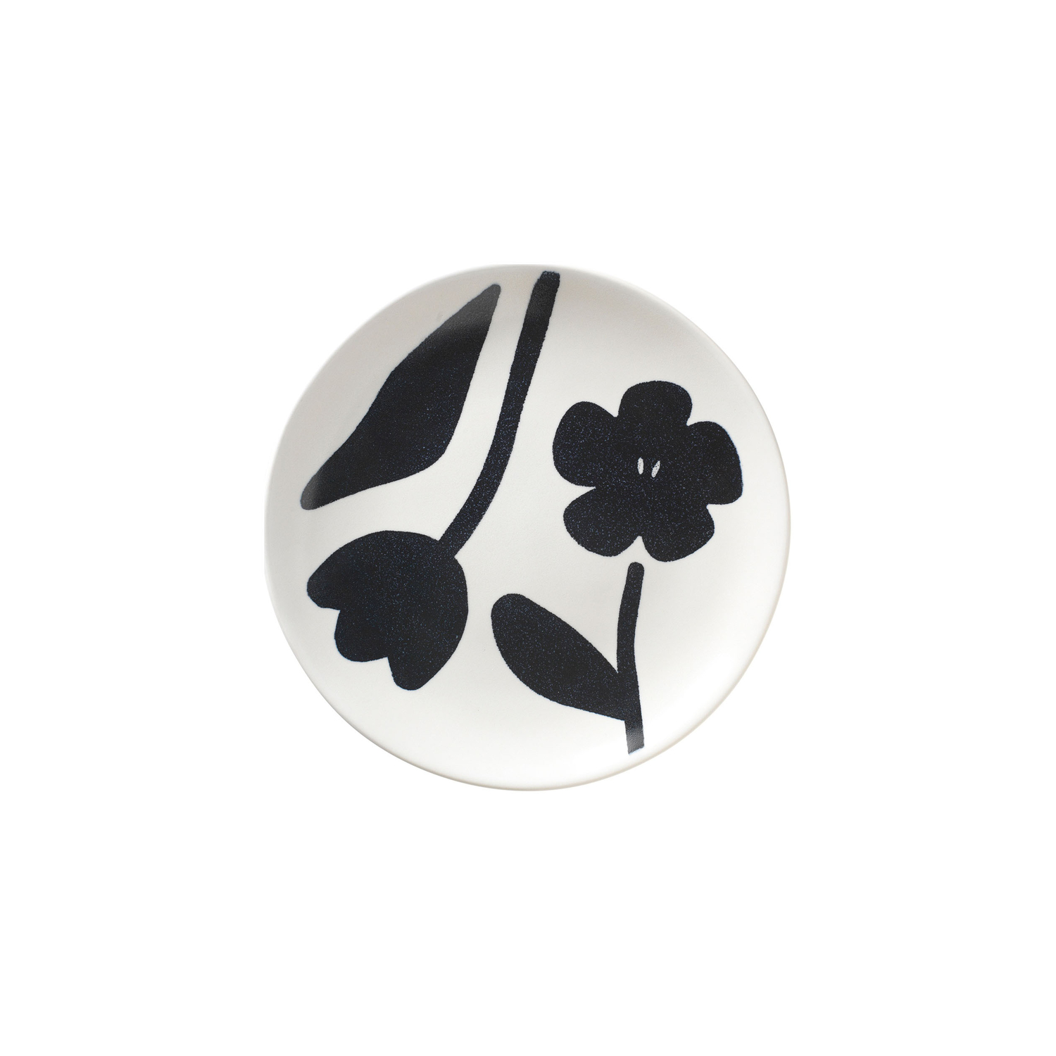 Broste Copenhagen Black - Dessert Plate Flora - Sandstone