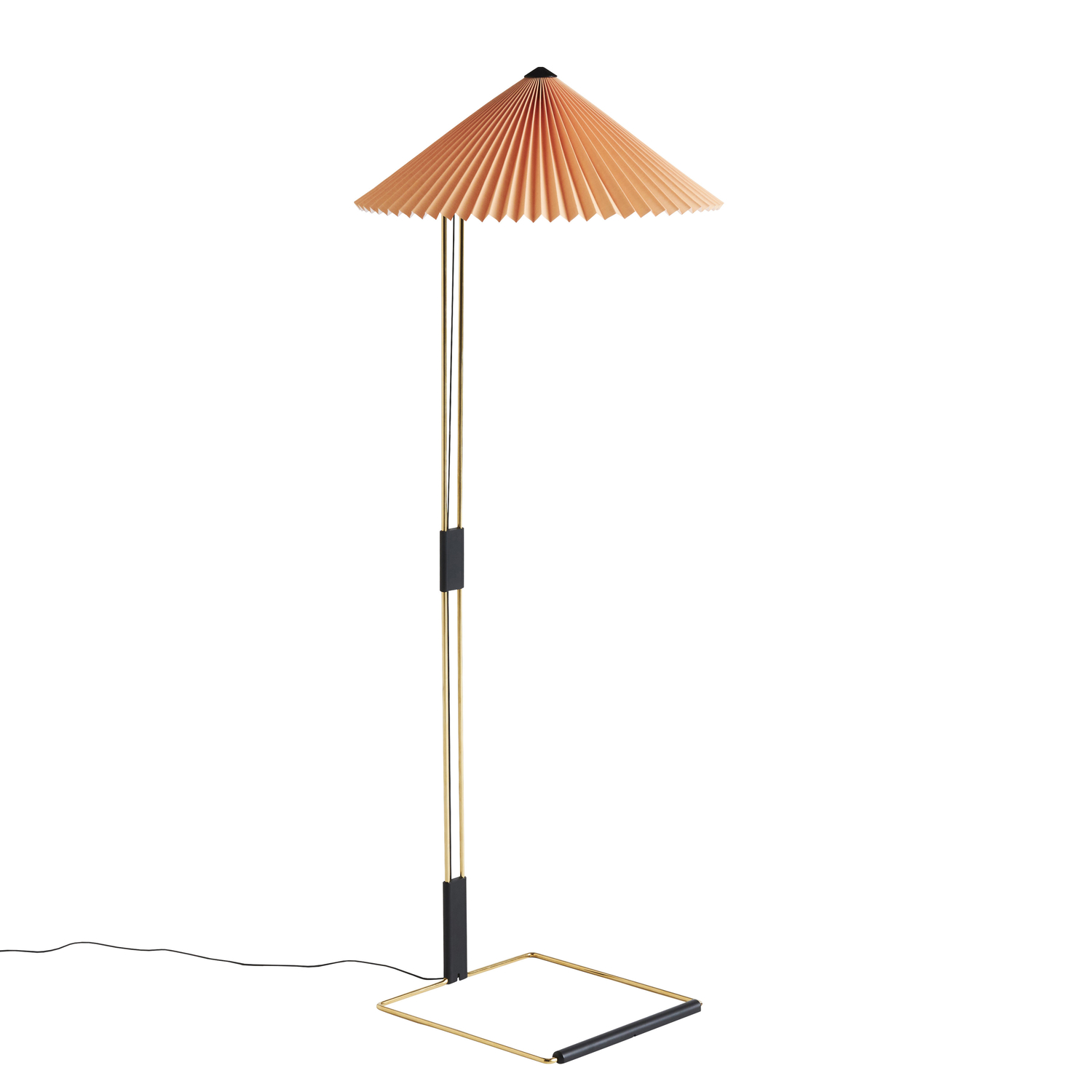Hay Orange - Floor Lamp Matin - Brass Plated Steel - Designer Inga Sempé
