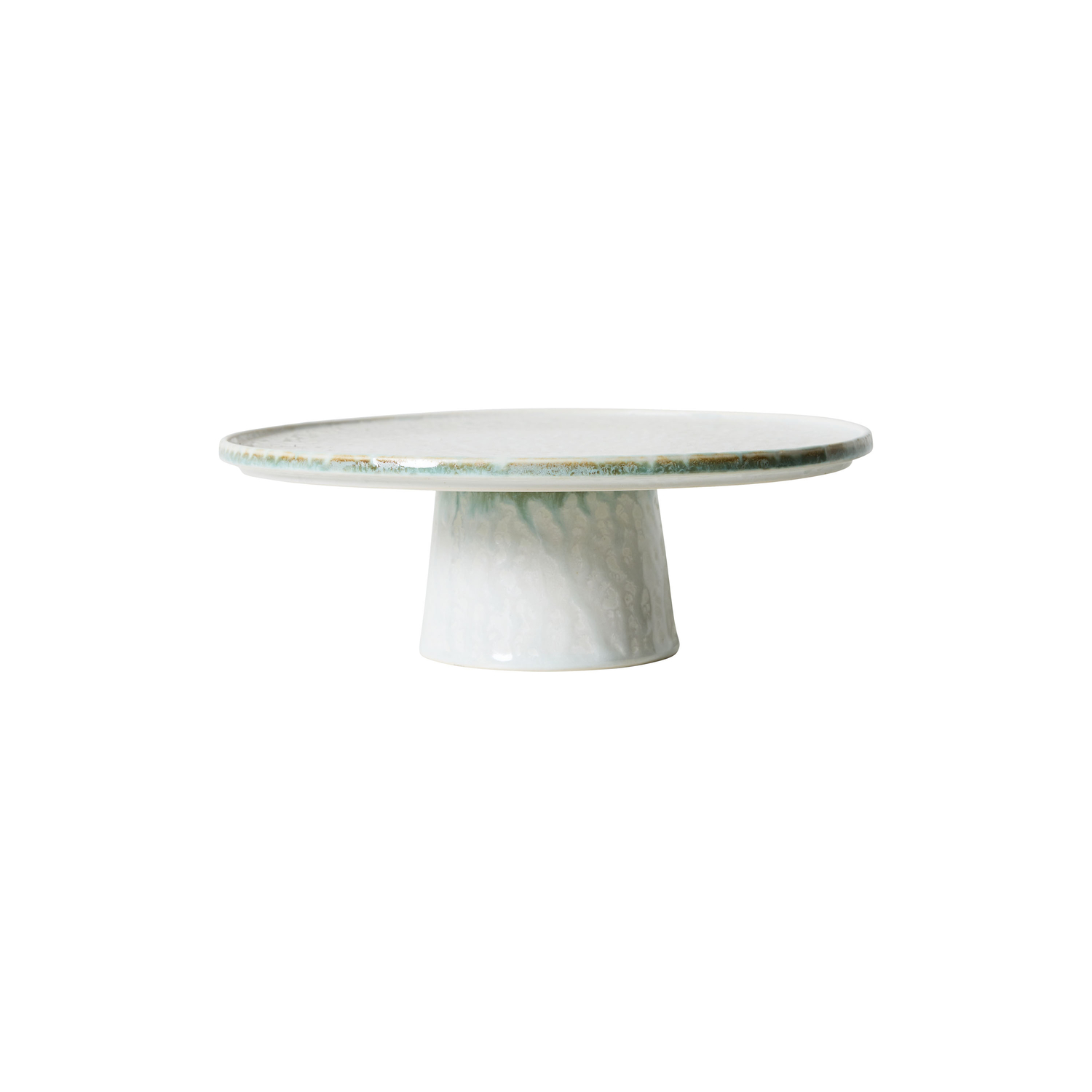 HK LIVING - Plat à gâteau 70s ceramics - Blanc - Grès émaillé