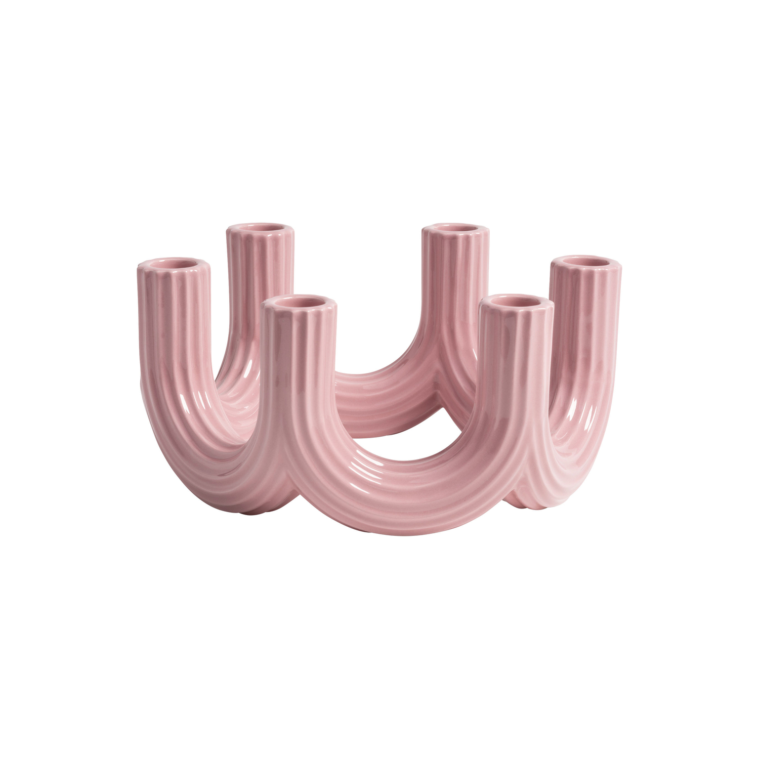 Klevering Pink & - Candelabra Churros - Ceramic