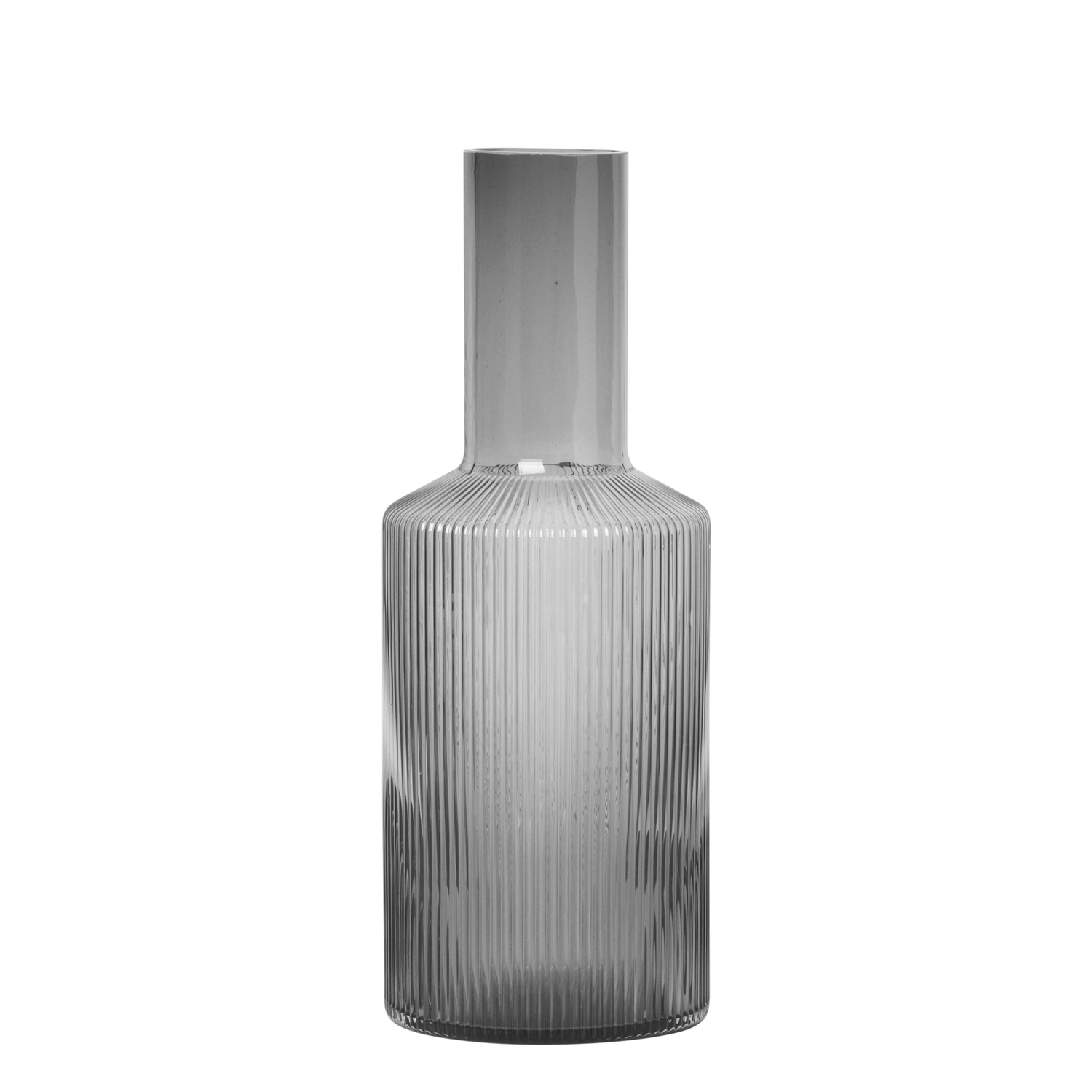Ferm Living Grey - Carafe Ripple - Transparent - Mouth Blown Glass - Designer Trine Andersen
