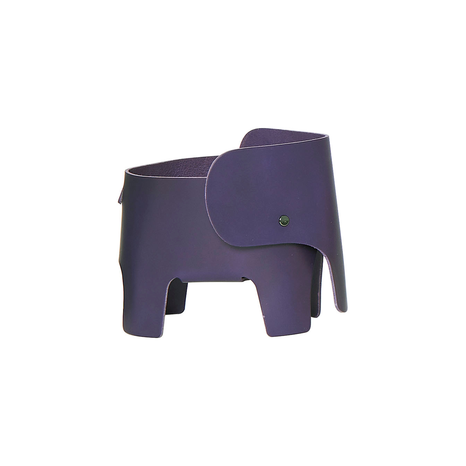 Eo - Wireless Rechargeable Lamp Eléphant - Purple - Leather - Designer Marc Venot
