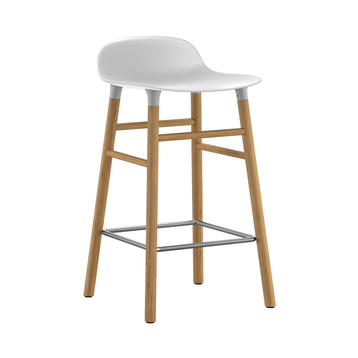Normann Copenhagen White - Bar Stool Form - Oak - Designer Simon Legald