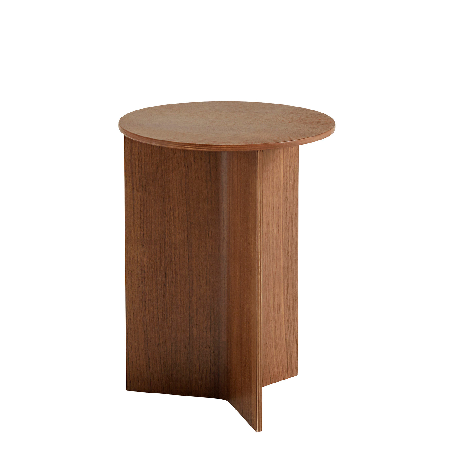 Hay - Tavolino D'appoggio Slit - Legno Naturale - Impiallacciatura In Noce - Designer Studio