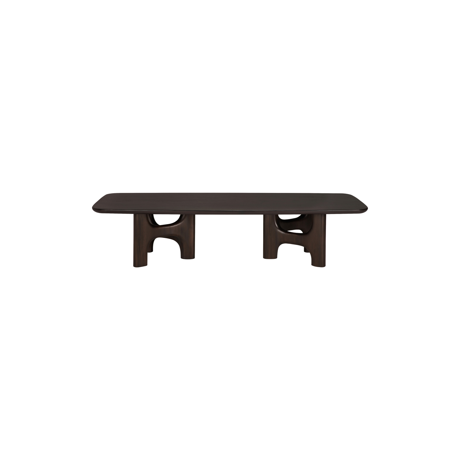 Ethnicraft Brown - Coffee Table Flow - Stained Mahogany - Designer Alain Van Havre