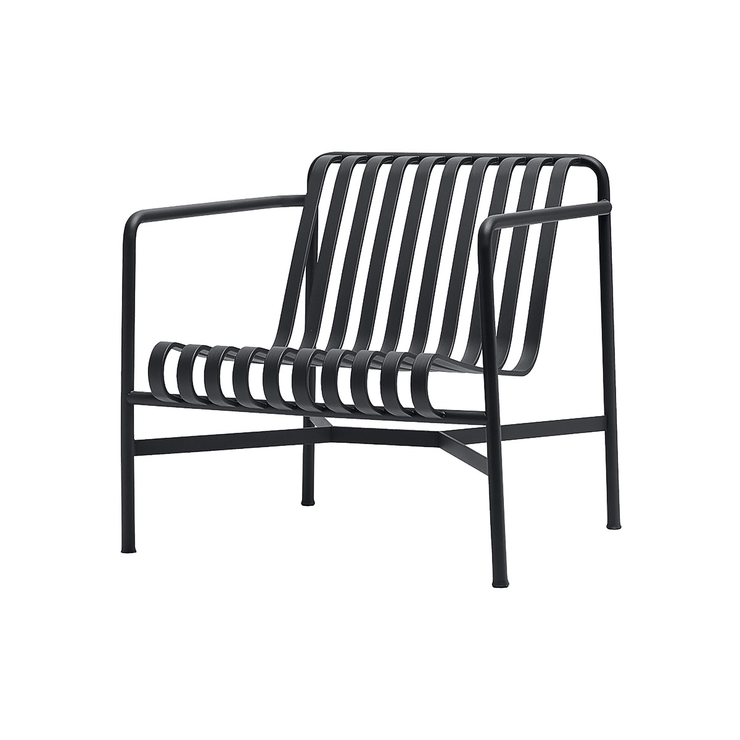 Hay Black - Low Armchair Palissade - Epoxy Lacquered Steel - Designer Ronan & Erwan Bouroullec