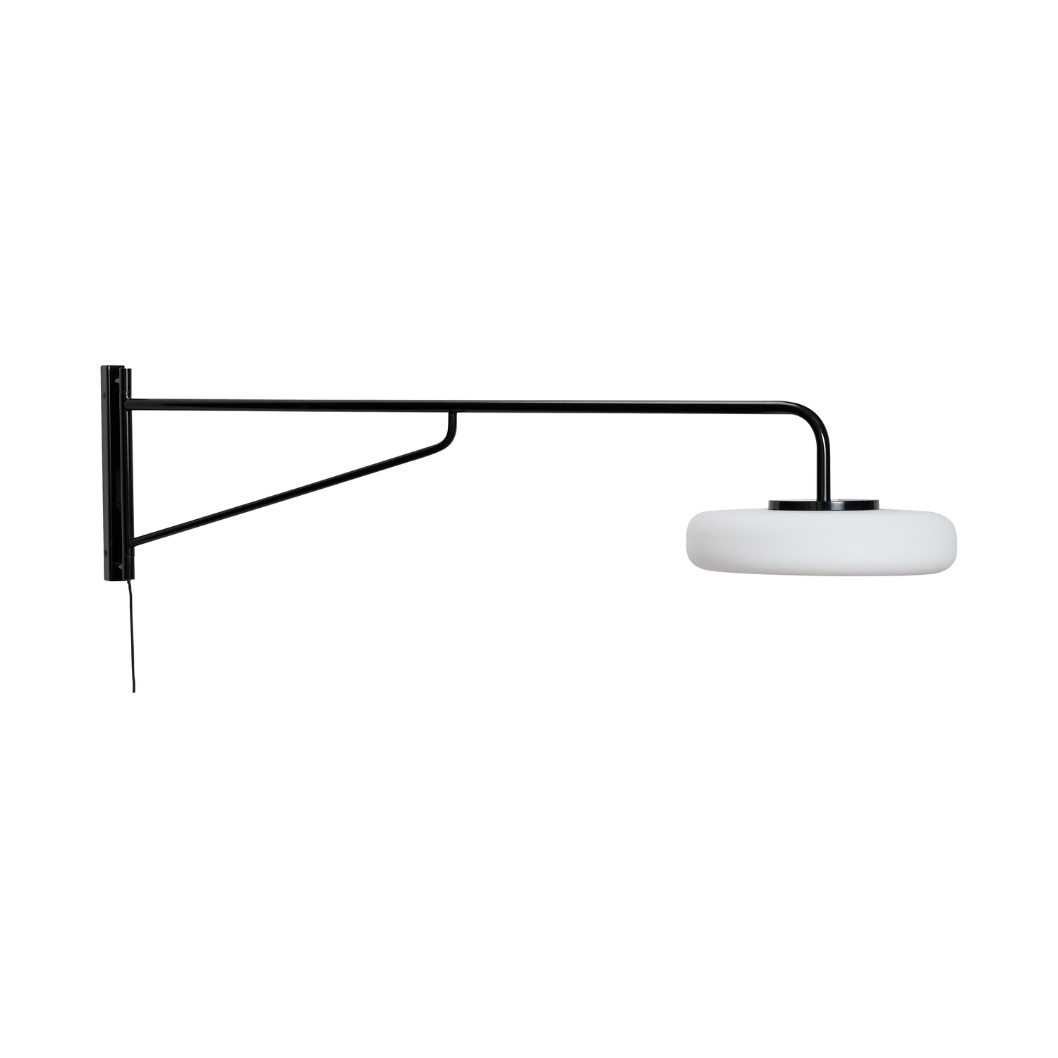 Hübsch Light/Black - Wall With Plug Sway - Opal Glass